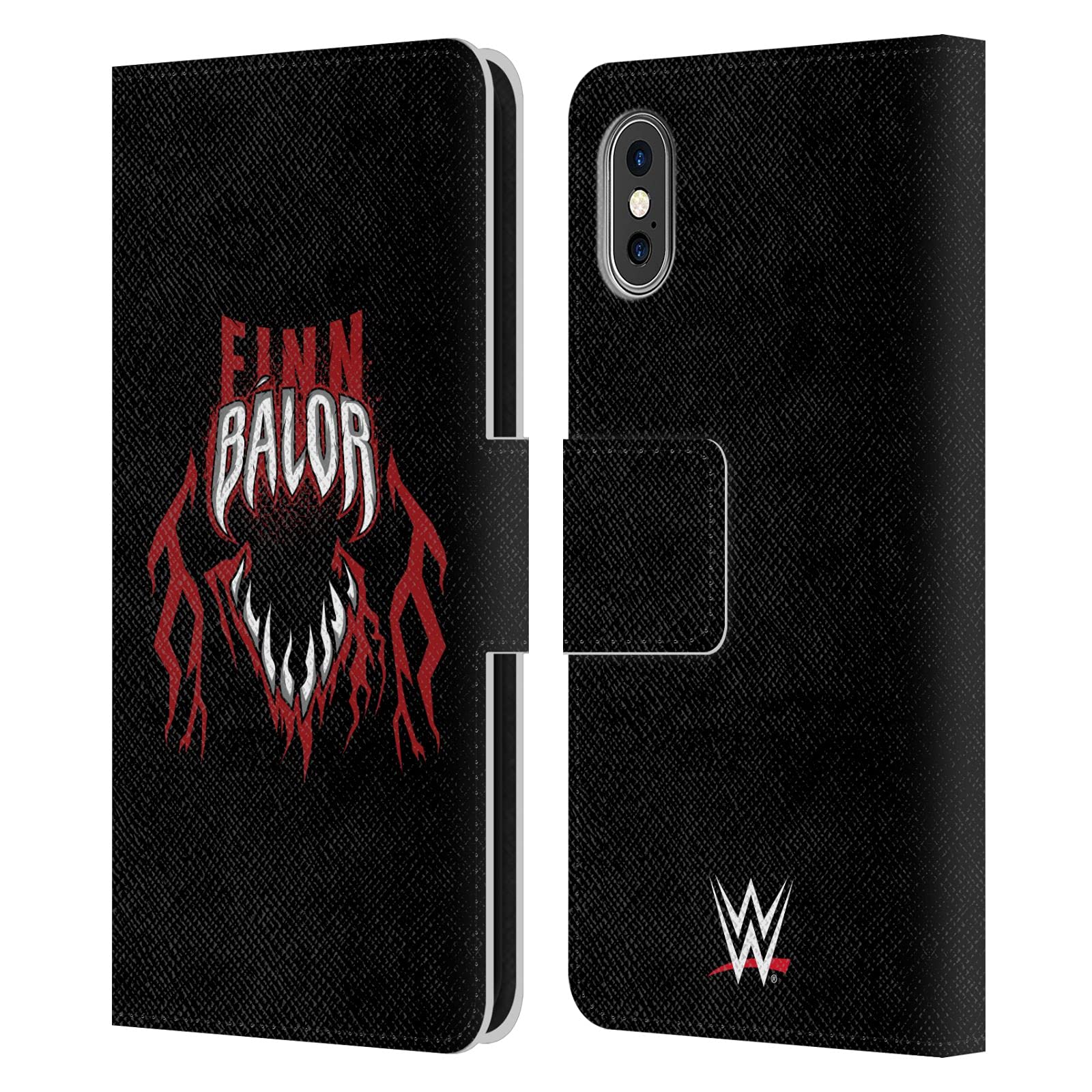 Officially Licensed WWE Finn Bálor Leather Wallet Case for iPhone X/Xs - Slim Book Cover with Card Slots | Perfect for WWE Fans, Daily Use & Travel Protection