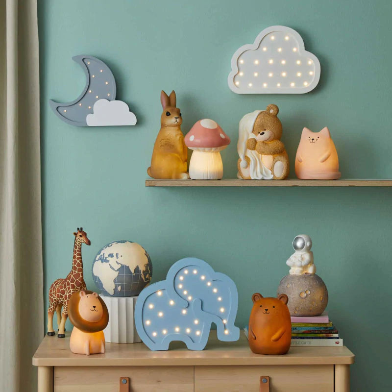 Handcrafted Wooden Elephant Lamp - Unique Home Decor & Night Light for Nursery, Living Room, or Bedroom | Eco-Friendly & Artistic Lighting by Pilbeam Living