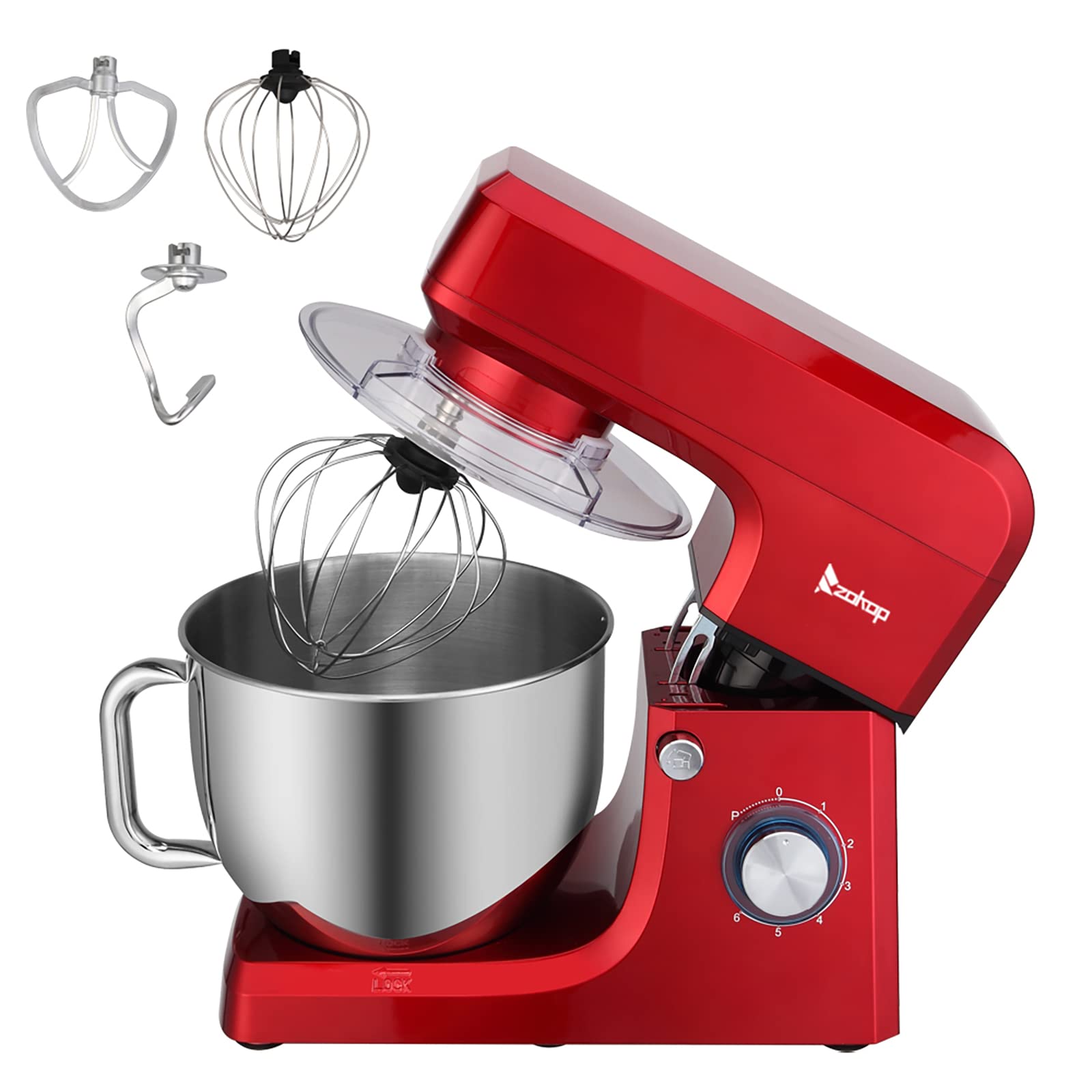 Uhitmi 5.5L 660W Stand Mixer with Handle & Attachments - Professional Kitchen Mixing Machine for Baking, Dough, Cake - Perfect for Home Bakers & Small Bakeries