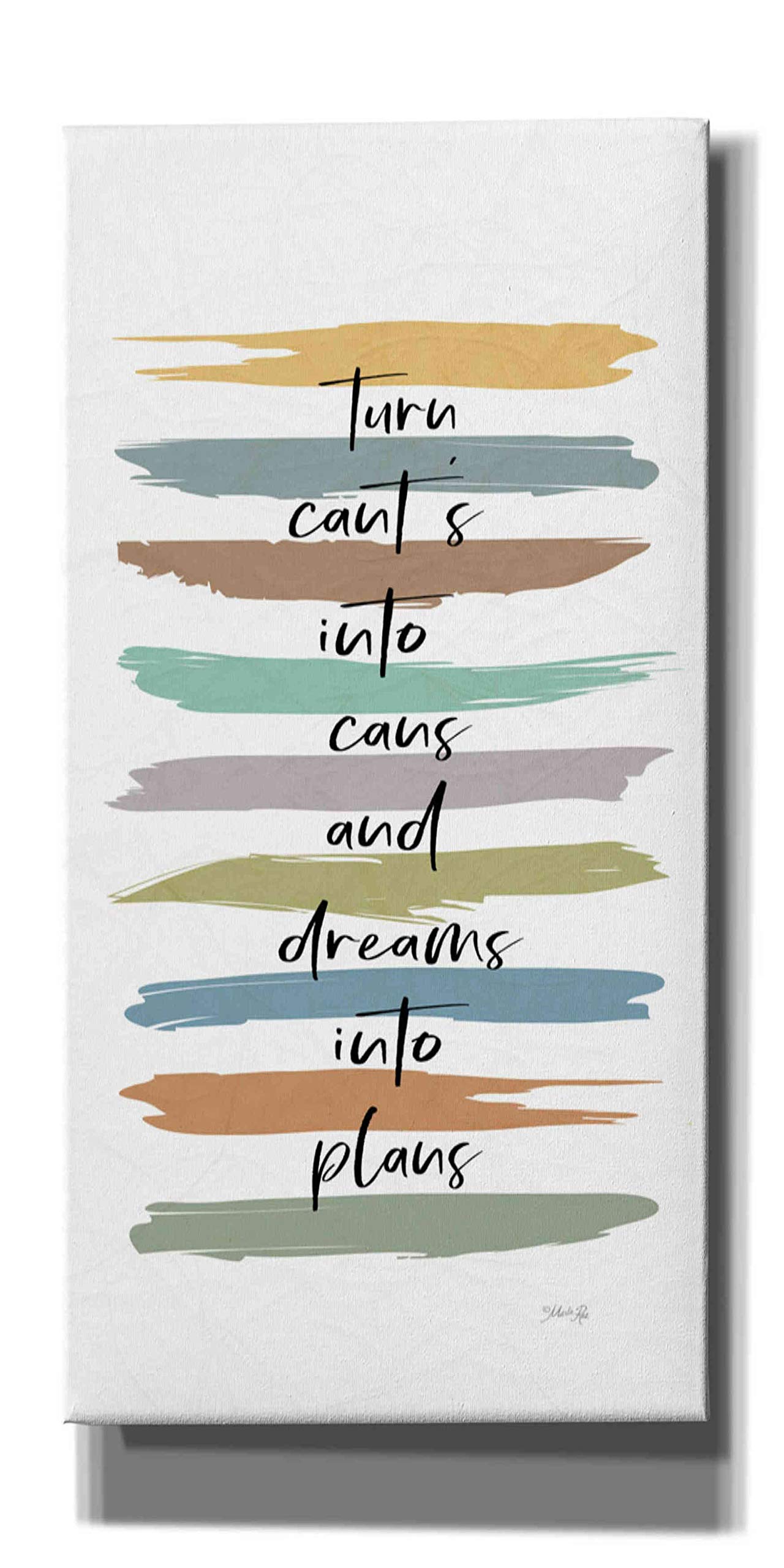 Epic Graffiti 'Turn Can'ts Into Can's' by Marla Rae - Inspirational Canvas Wall Art Print 20x40 Inches - Perfect for Home Office Decor & Motivational Gift