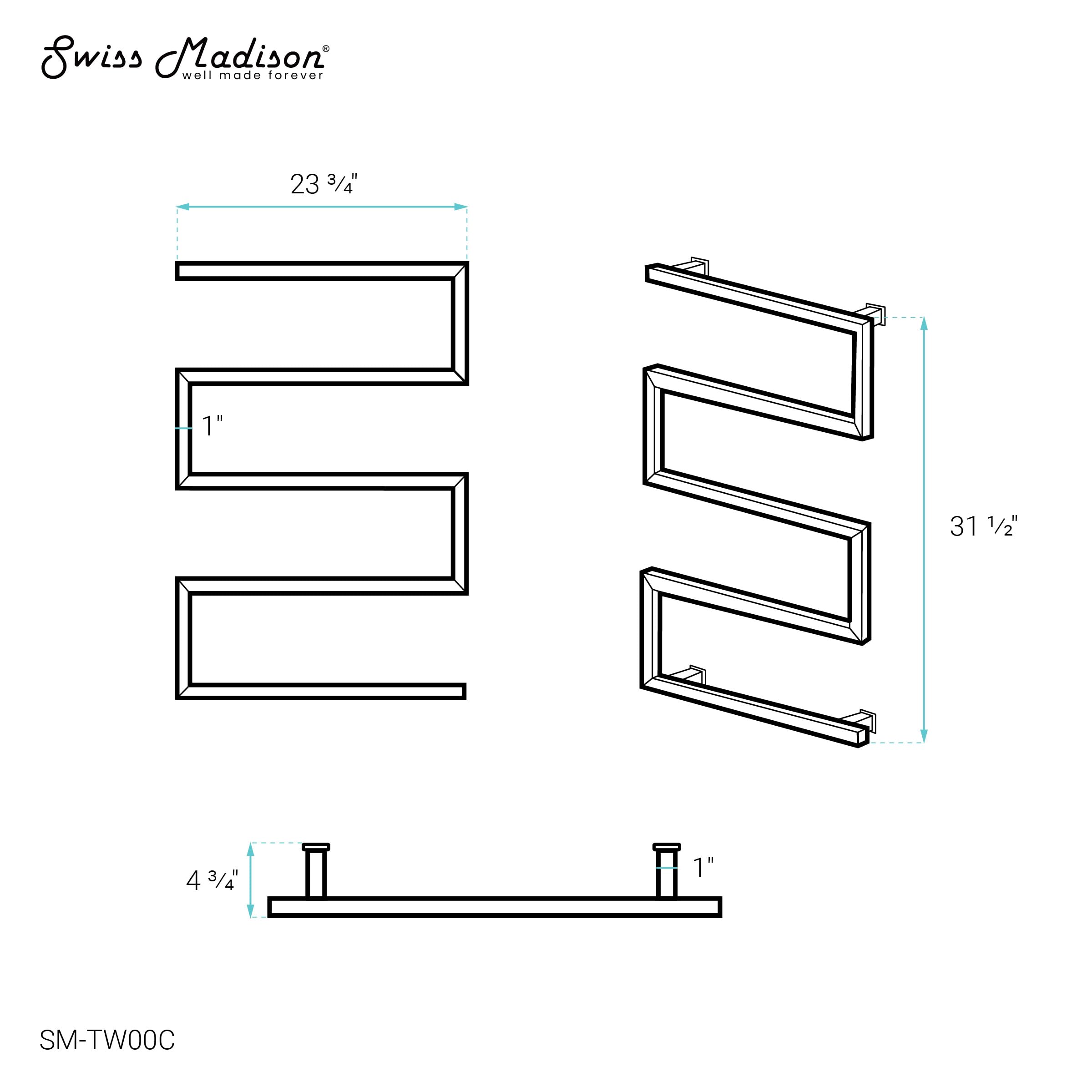 Swiss Madison Voltaire 5-Bar Electric Towel Warmer - Chrome Heated Towel Rack for Bathroom - Perfect for Spa, Luxury Hotels & Modern Home Bathrooms