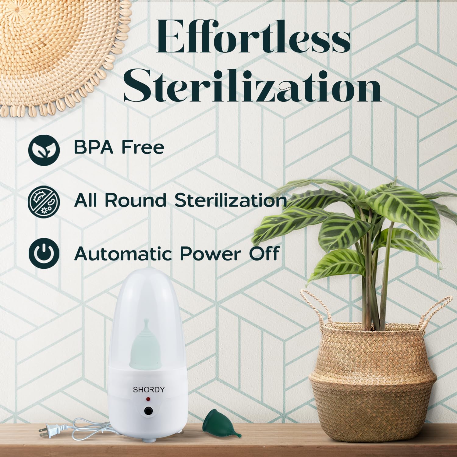 **SHORDY Menstrual Cup Kit for Beginners - Set of 2 Reusable Period Cups (Small & Large) with Electric Steam Sterilizer | Eco-Friendly Alternative to Tampons & Pads | Ideal for Heavy Flow, Travel & Active Lifestyles**