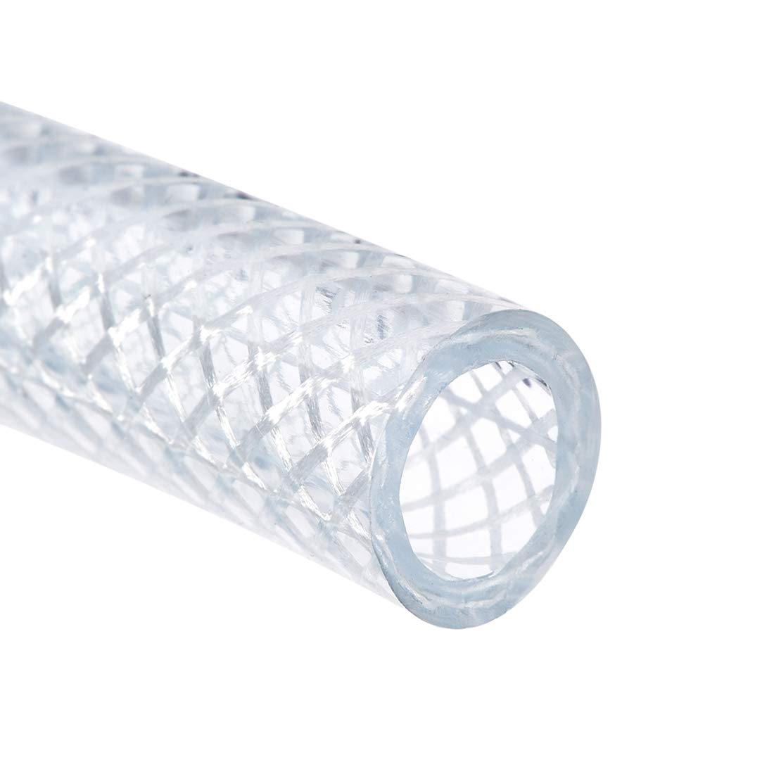 uxcell 5/16 Inch X 6.6 Ft Clear PVC Braided Flexible Heavy-Duty Hose Tube - Ideal for Aquariums, Home Brewing & Hydroponics Systems