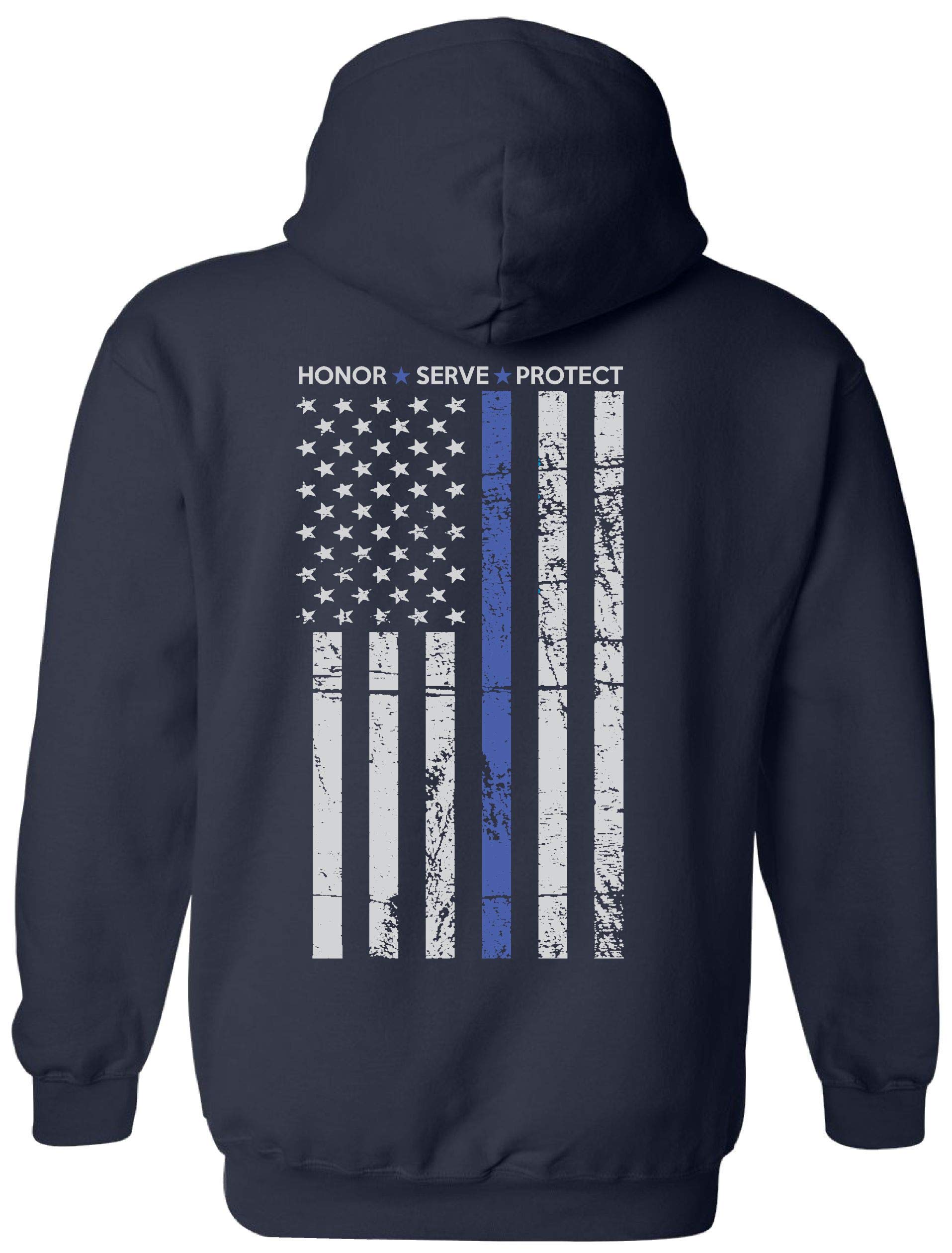 Patriot Apparel Thin Blue Line Police Hoodie - Unisex Pullover Sweatshirt for Law Enforcement Support | Perfect for Police Officers, First Responders & Back the Blue Events
