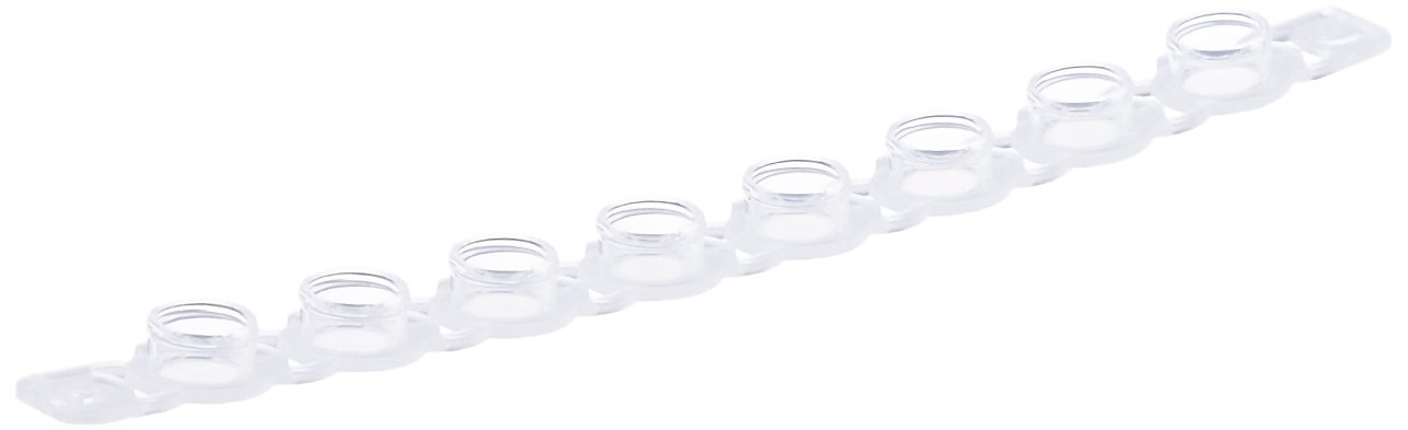 BrandTech 781326 Clear Polypropylene (PP) PCR Tubes with Flat Caps - 8-Tube Strips (Pack of 250) | Ideal for Laboratory Testing, DNA/RNA Sample Storage & Molecular Biology Research
