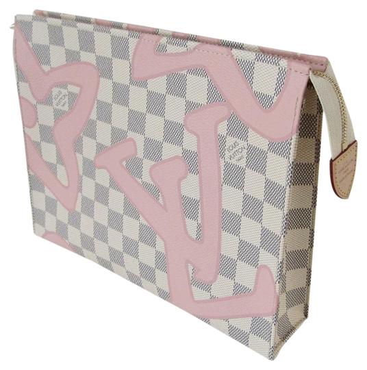 LV Toiletry Pouch 26 - Damier Azur Canvas Travel Cosmetic Bag | Luxury Makeup Organizer for Women | Perfect for Travel, Gym & Daily Essentials Storage