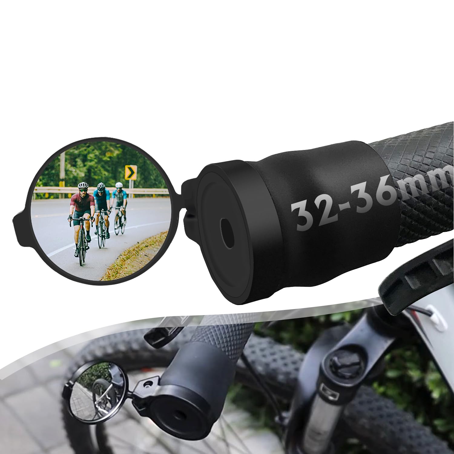 Arkham Universal Bicycle Mirror - 360° Rotating Foldable Rear View Mirror with Rubber Mounting Sleeve for Handlebars | Perfect for Mountain Bikes, Road Bikes & Commuting Safety