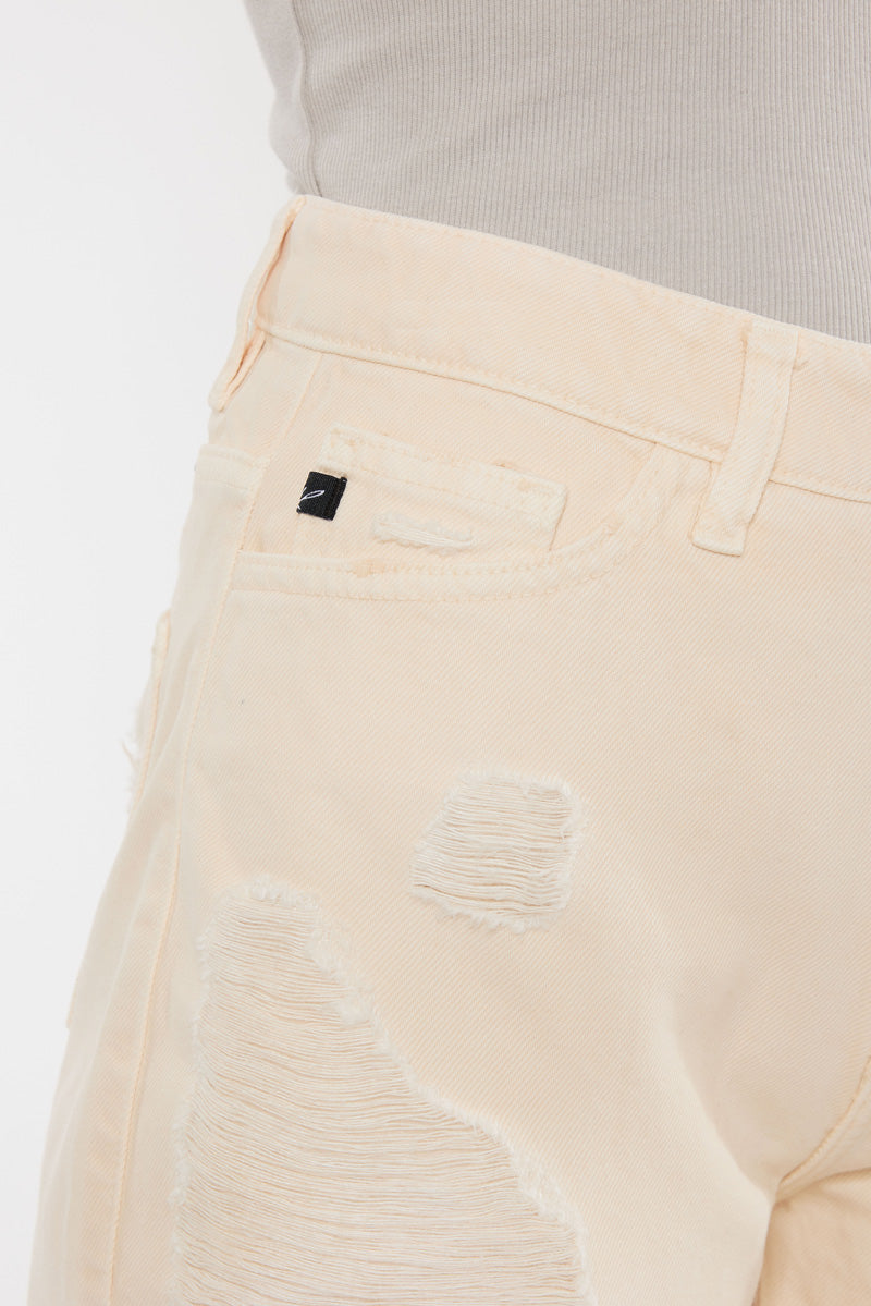 Tisa High Rise Shorts for Women - Comfortable Stretchy Denim Shorts with Pockets | Perfect for Summer, Beach, and Casual Outfits