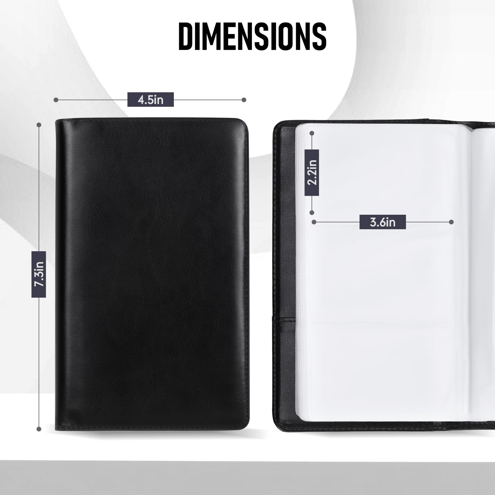 Premium 300 Business Card Holder - 50 Page PU Leather Credit Card Organizer Wallet - Professional Name Card Book Binder for Men & Women - Portable Office Supplies - Perfect for Networking Events, Business Meetings & Corporate Gifts - Black