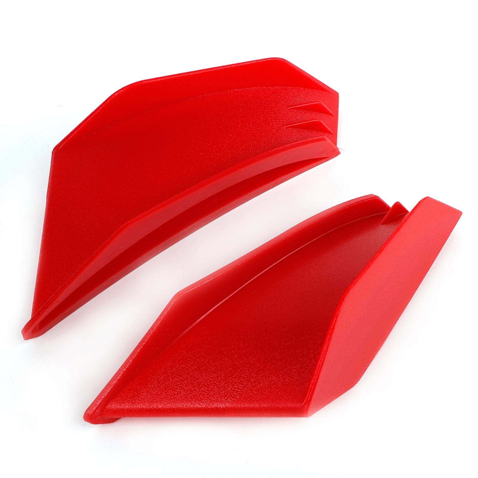 Universal Motorcycle Winglet Aerodynamic Kit - Black/Red for Sport Bikes