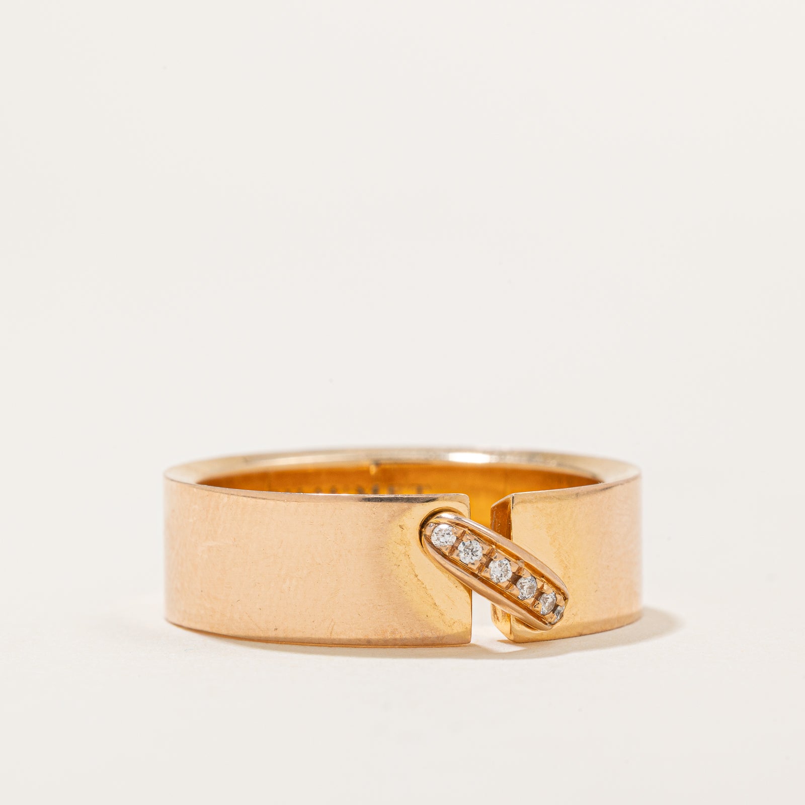 Chaumet Liens Evidence 6 Diamond Rose Gold Wedding Band Ring | 0.03ctw | 6.80mm | Size 9.5 | Elegant Bridal Jewelry for Weddings & Anniversaries