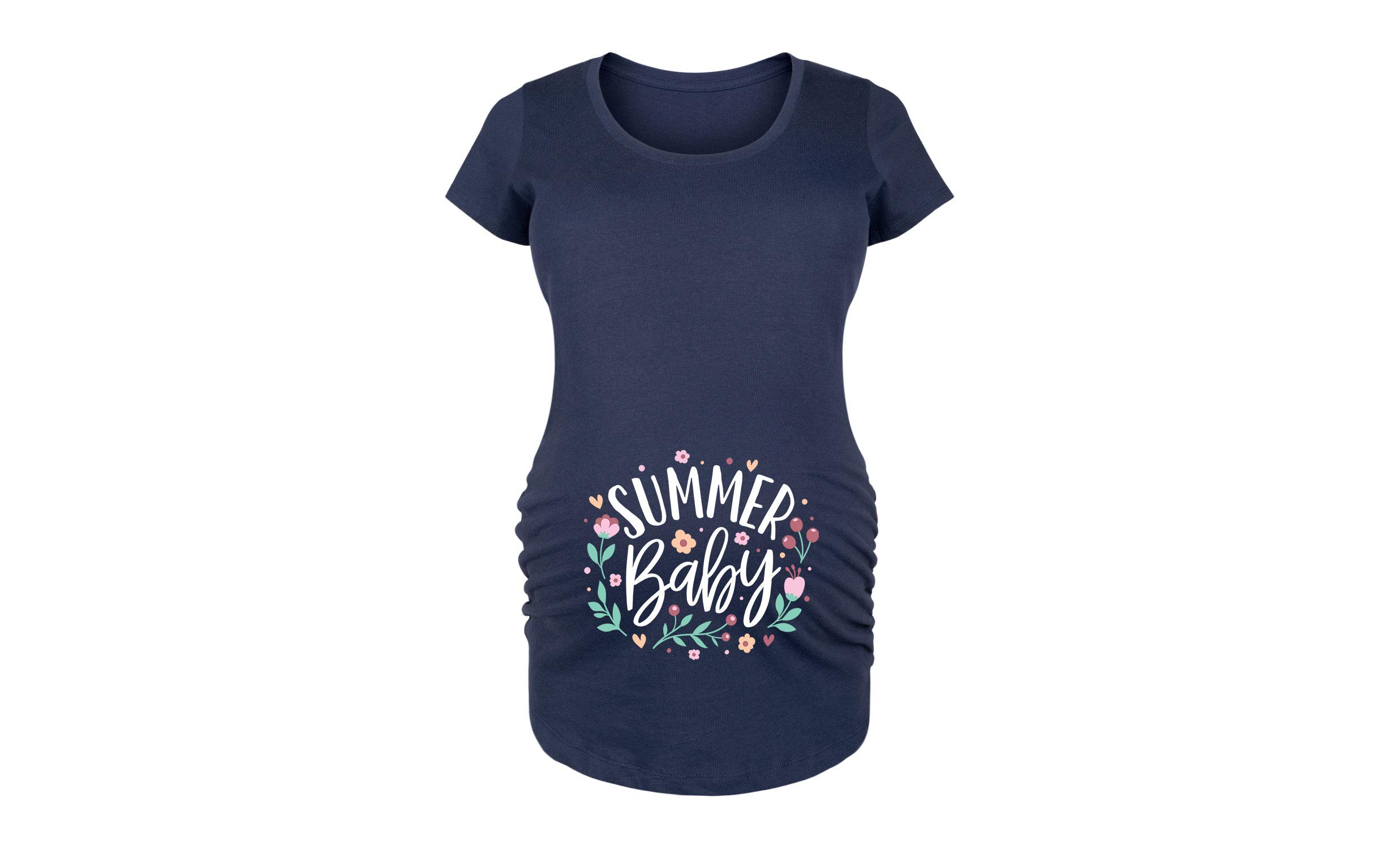 Bloom Maternity Summer Baby Scoop Neck Maternity T-Shirt - Soft Cotton Pregnancy Top for Expecting Moms - Perfect for Casual Wear, Baby Showers & Maternity Photos
