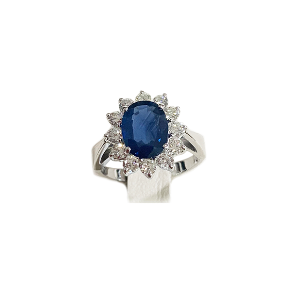 14K White Gold Sapphire Ring for Women - Elegant Blue Sapphire Engagement & Wedding Band - Perfect for Proposals, Anniversaries & Special Occasions