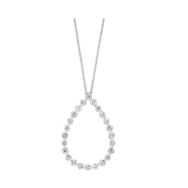 14K White Gold Diamond Pendant (1 Carat Total Weight) - Elegant Necklace for Women, Perfect for Weddings, Anniversaries & Special Occasions