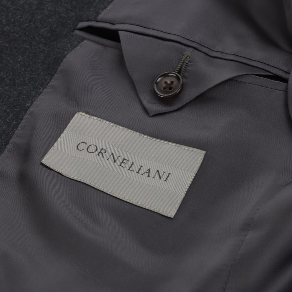 Premium CORNELIANI Flannel Leader Suit in Charcoal - Perfect for Business Meetings, Office Wear & Formal Events