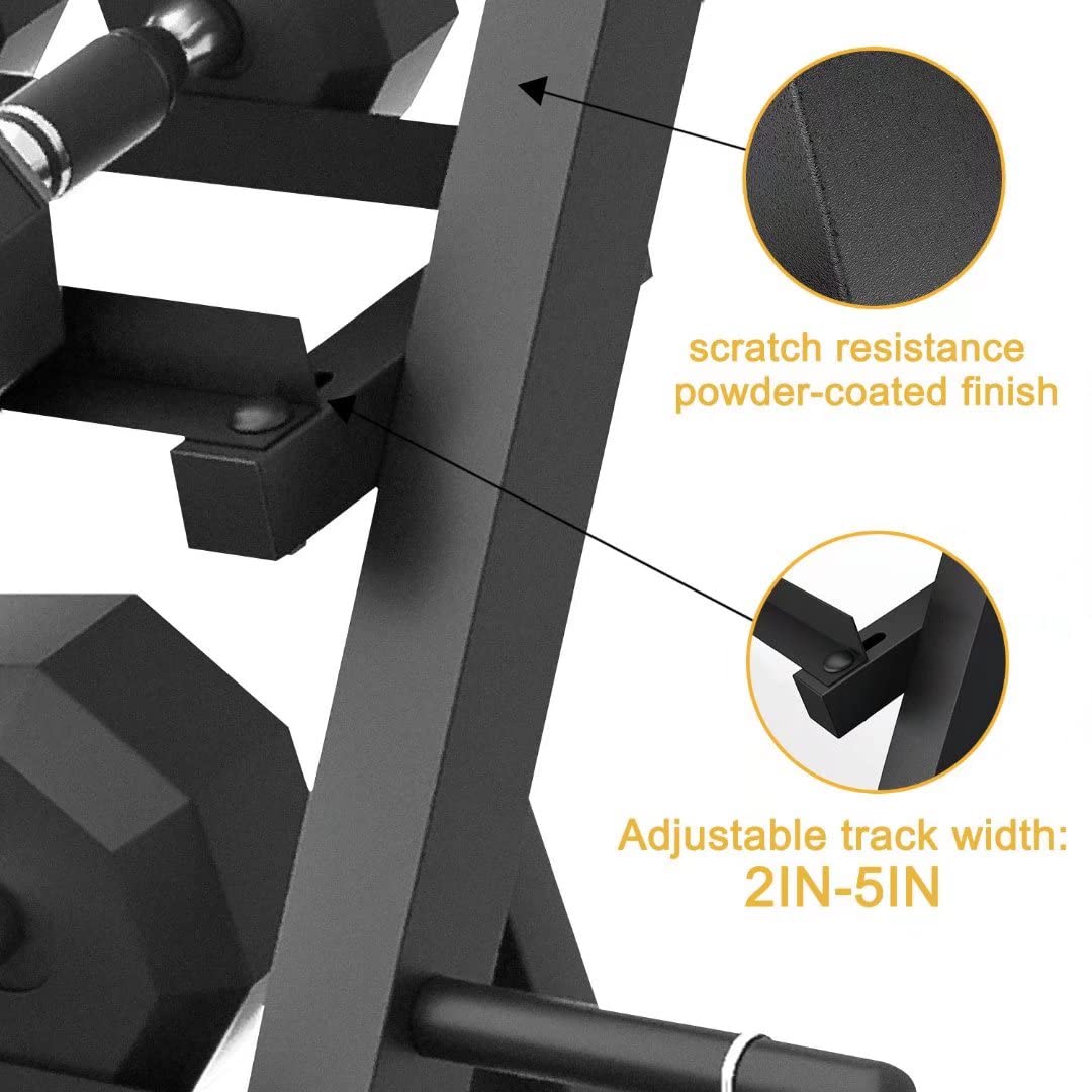 3-Tier Heavy Duty Dumbbell Rack Stand for Home Gym - Steel Free Weight Storage Organizer for Dumbbells, Weight Plates & Barbells (1200 LBS Capacity) - Perfect for Garage Gym, CrossFit & Strength Training Workouts