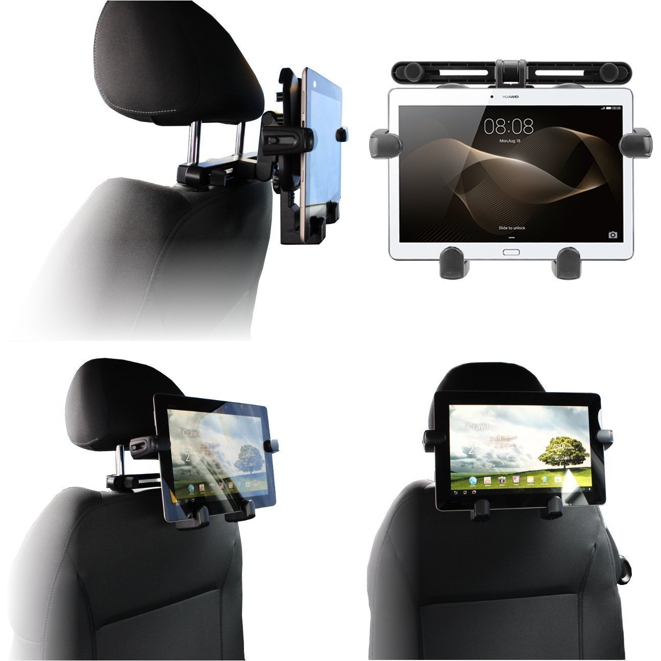 Navitech Universal Car Headrest Tablet Mount Holder for LG G Pad 10.1 - Adjustable Stand for Backseat Entertainment, Travel & Road Trips