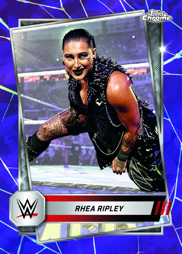 2025 Topps Chrome Sapphire WWE Hobby Box - Premium Wrestling Trading Cards for Collectors & Fans - Perfect for Display, Trading, and Investment