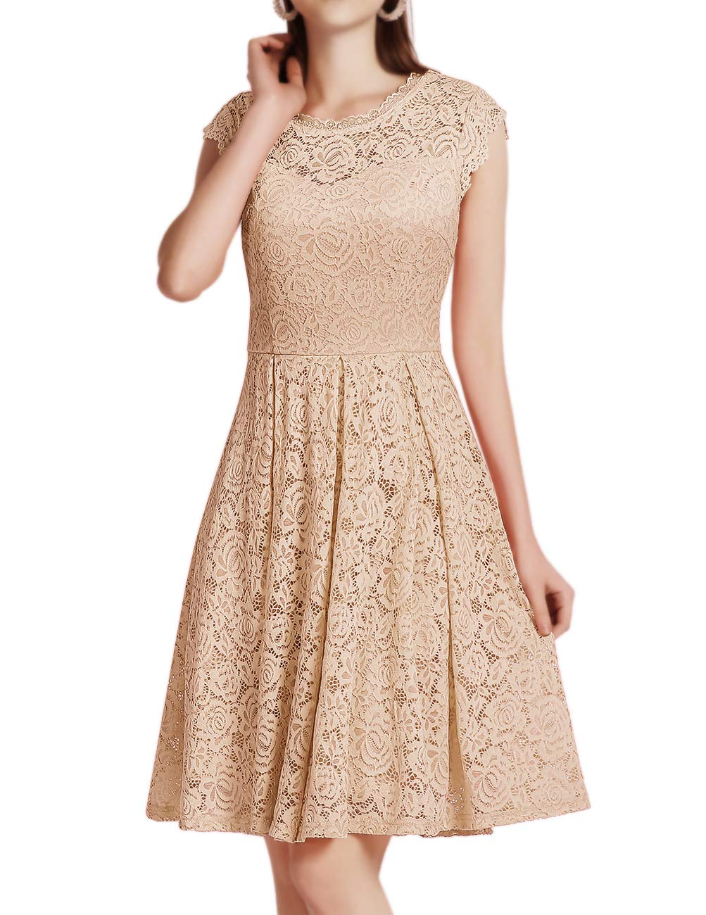 Meetjen Floral Lace Prom Graduation Cocktail Dress for Women - Elegant A-line Wedding Guest Dress for Parties, Formal Events & Special Occasions