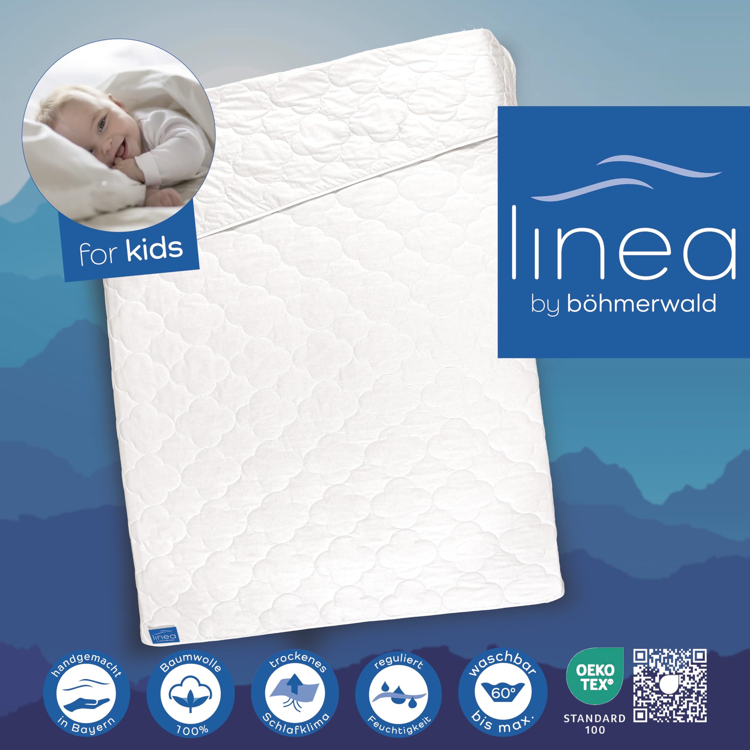 639600-10 Summer Blanket 100% Cotton 100 x 135 cm - Lightweight & Breathable Cooling Blanket for Bed, Sofa, Picnic, and Travel