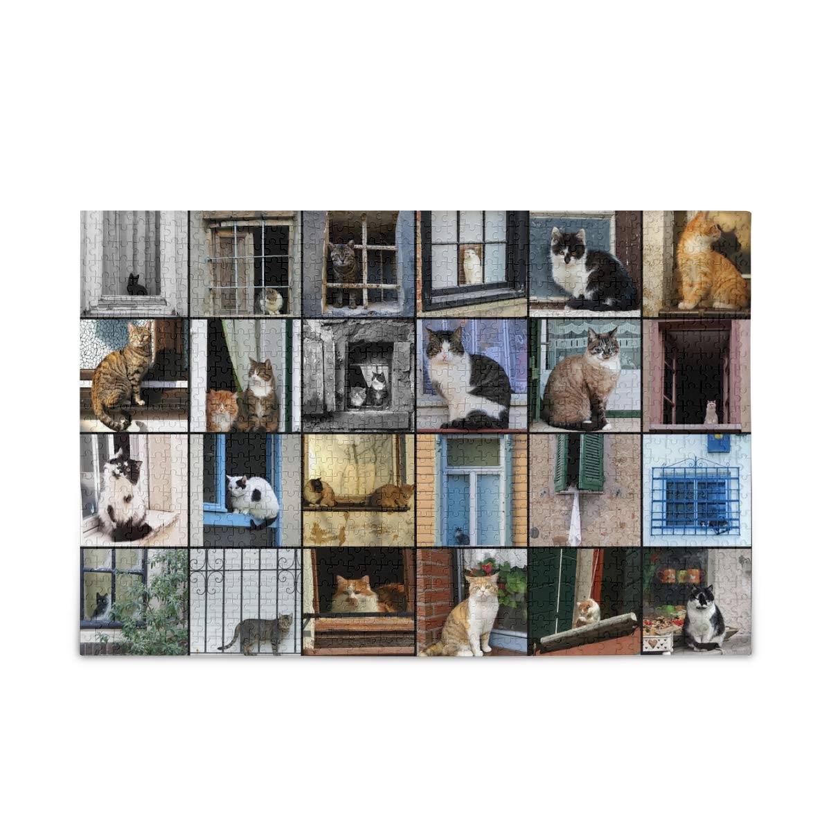 500-Piece Wooden Jigsaw Puzzle - Cat on Windowsill - Challenging Puzzle for Adults, Teens & Kids | Perfect for Family Game Night, Stress Relief & Home Decor