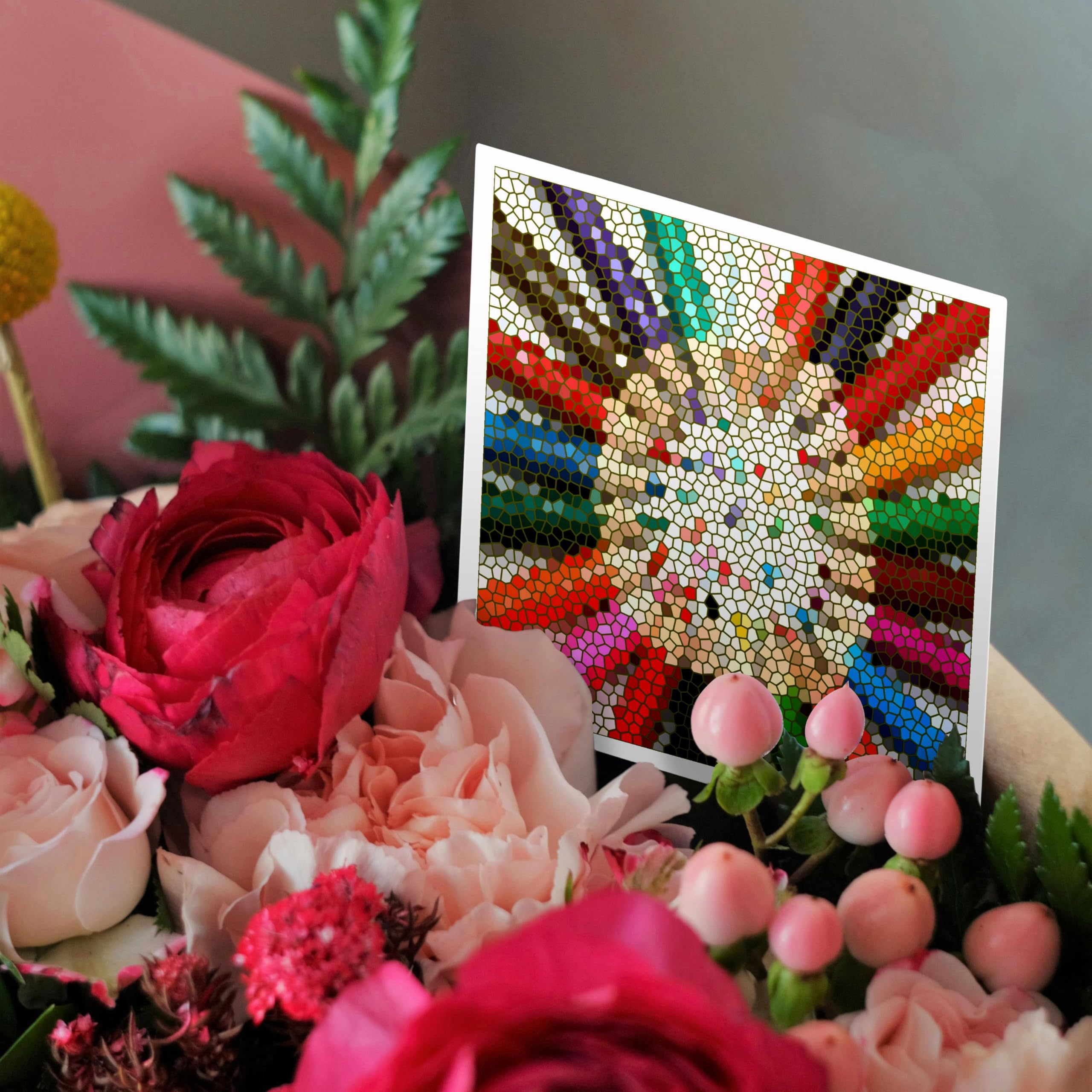 3D Rose Stained Glass Pencils - 12pc Set for Greeting Cards & DIY Crafts