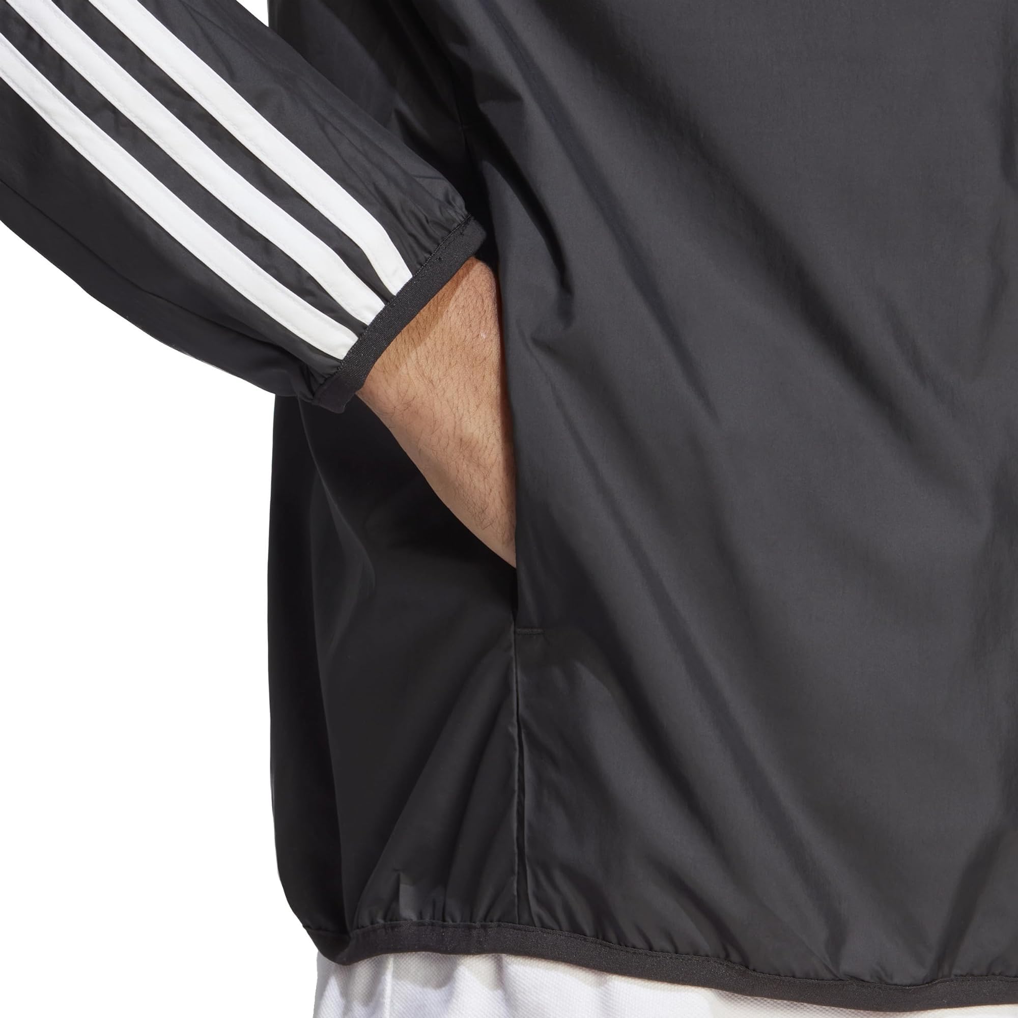 Adidas Men's Essentials Woven 3-Stripes Windbreaker Jacket - Lightweight Water-Resistant Running & Outdoor Sports Jacket for Men