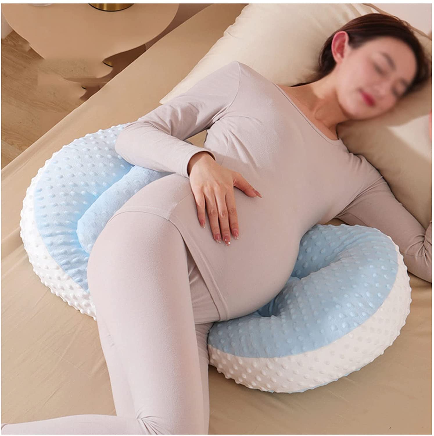 3D Massage Bubble Maternity Pillow - Scientific Pressure Zoning, Full Adjustable Length & Two-Way Spacing, Washable Inner Liner - Perfect for Pregnancy Support & Back Pain Relief