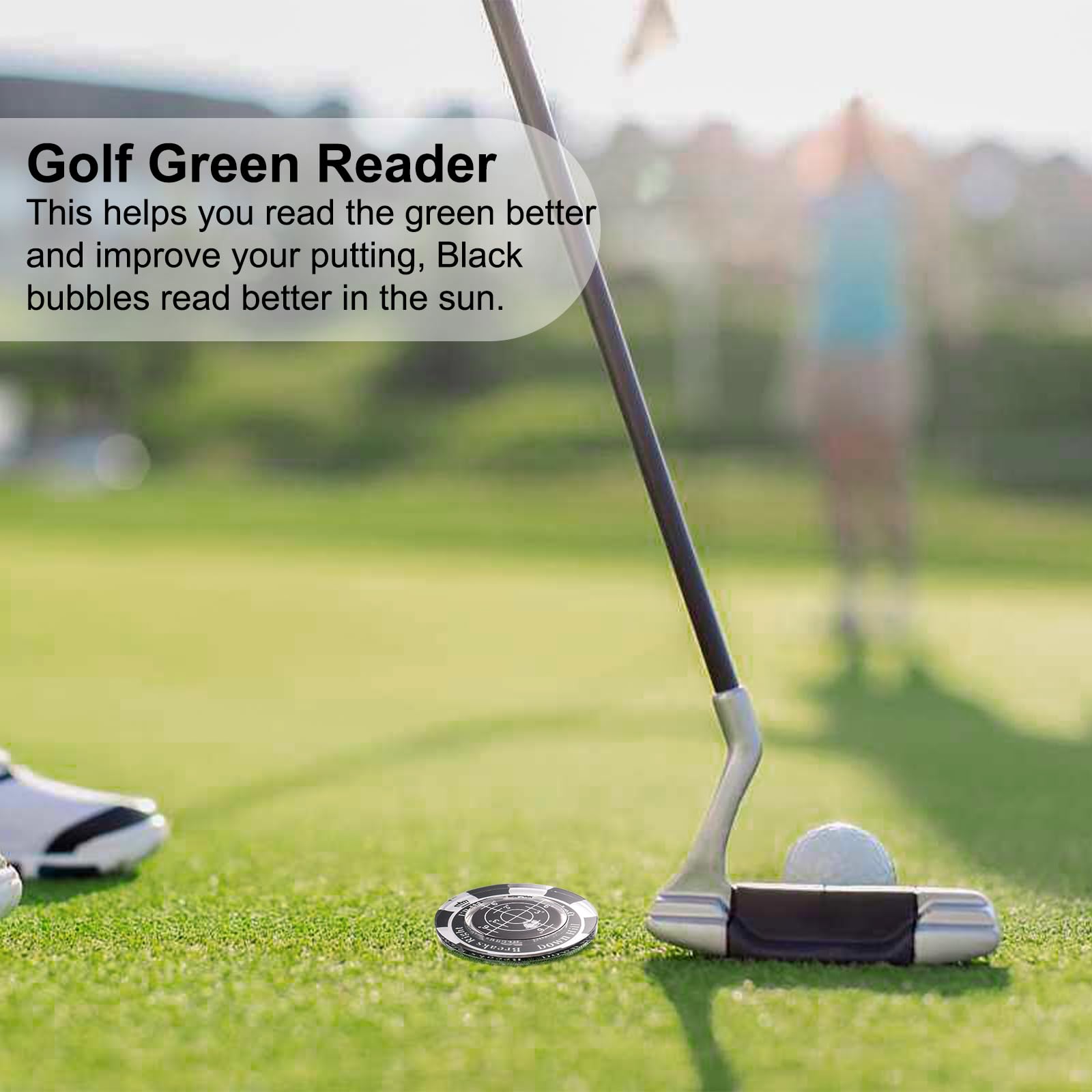 High Precision Golf Green Reader & Ball Marker - Poker Chip Style Bubble Level for Accurate Putting | Golf Accessories for Men | Perfect for Practice & Tournament Play