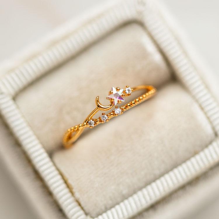 Luna Sparkle Ring for Women - Elegant Cubic Zirconia Crystal Wedding Engagement Promise Ring - Perfect for Anniversary, Valentine's Day & Special Occasions
