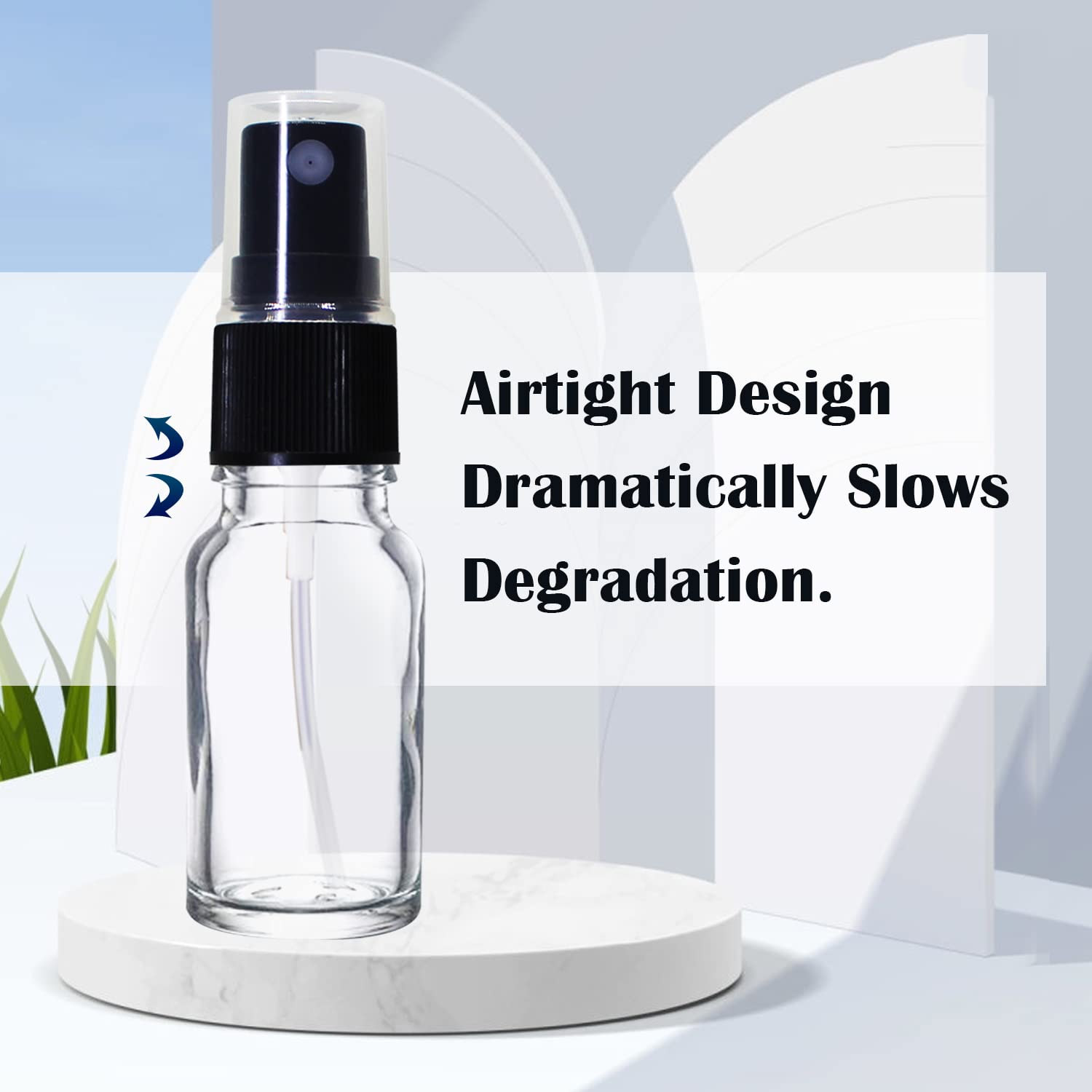NSB Herbals 10ml Refillable Clear Fine Mist Spray Glass Bottles with Spray Pump - Perfect for DIY Perfume, Essential Oils, Aromatherapy Blends, Facial Mists & Beauty Products (3-Pack) | Travel-Friendly, Home Spa & Skincare Essentials