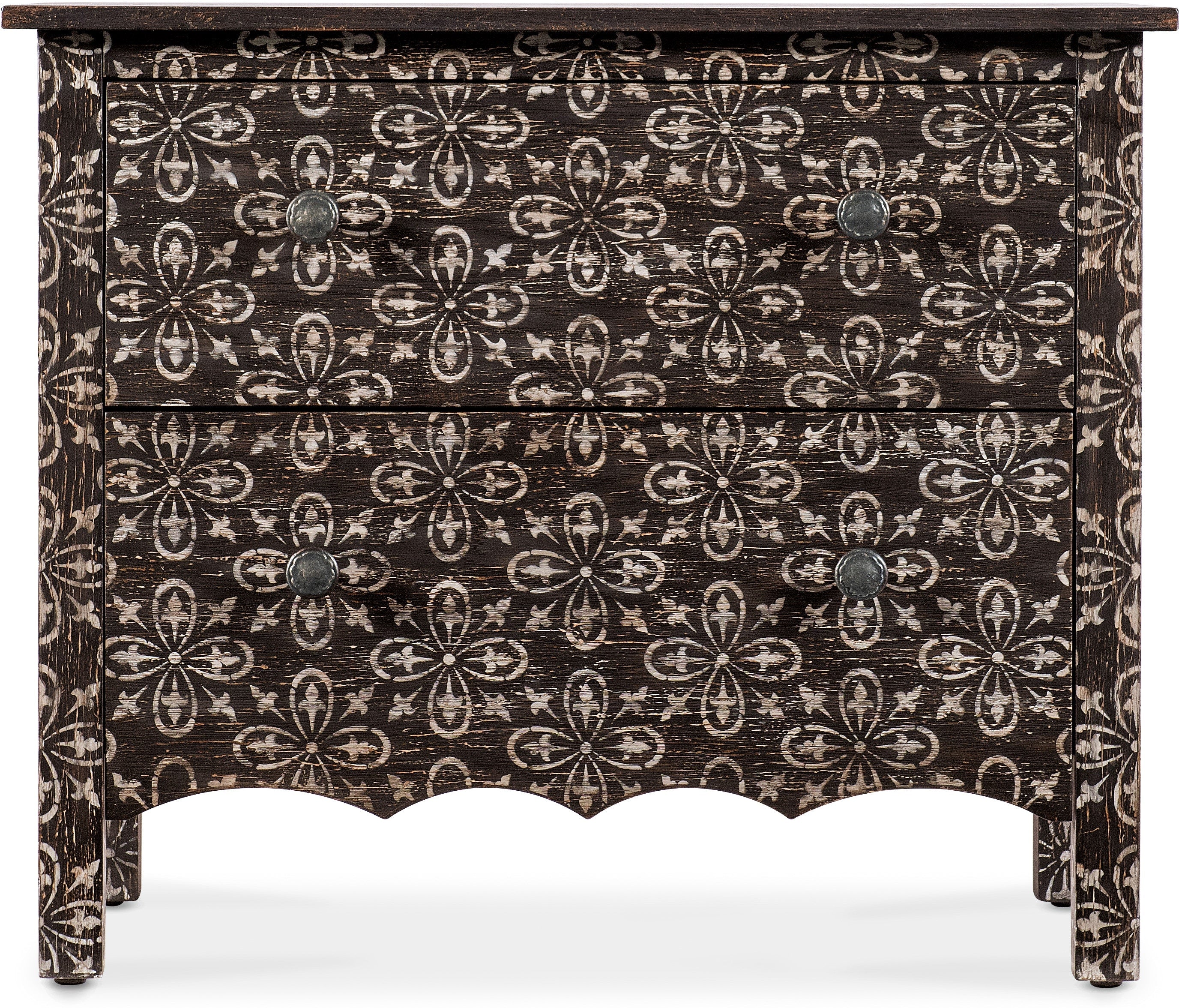 Americana Two-Drawer Nightstand - Black - Perfect for Bedroom, Living Room, or Guest Room Storage