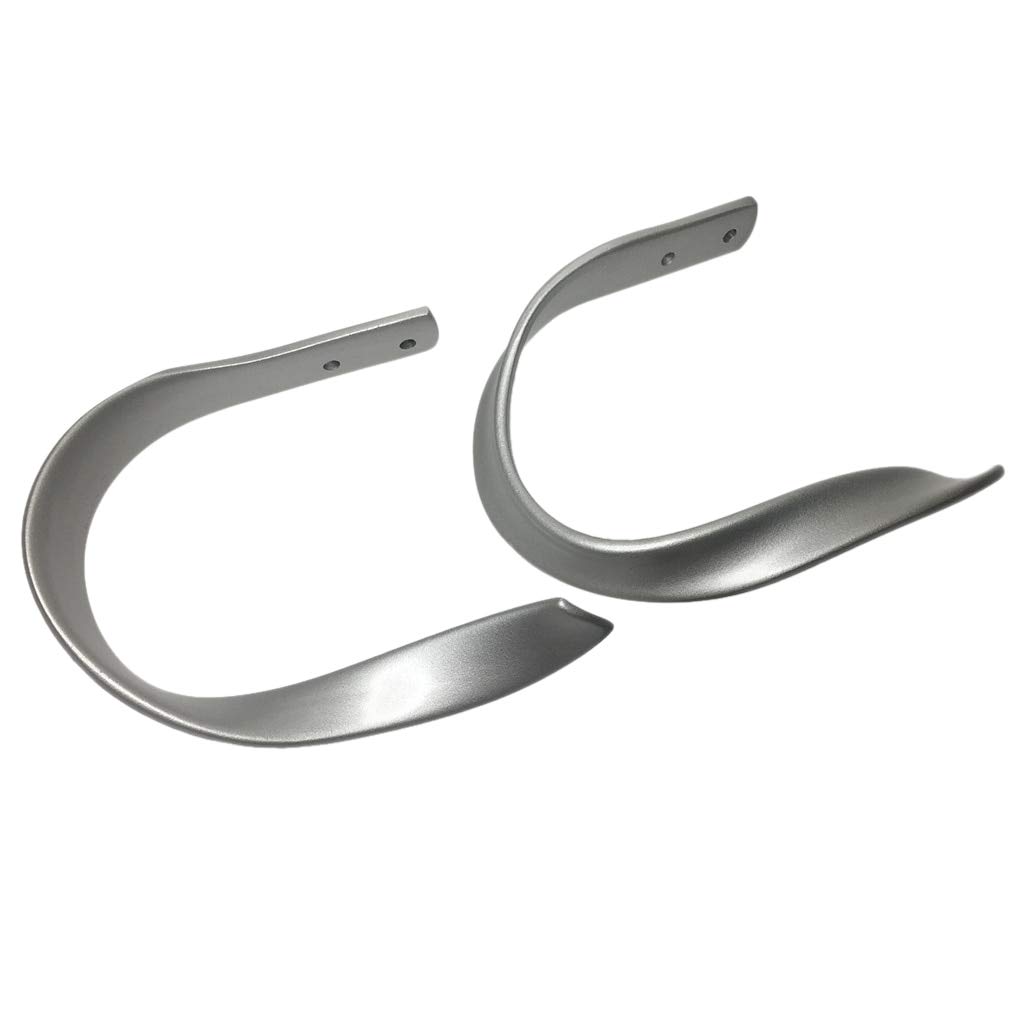 Modern Aluminum Alloy Curtain Tie Back Hooks Set of 2 - Silver Decorative Window Drapery Holdbacks for Living Room, Bedroom & Home Decor