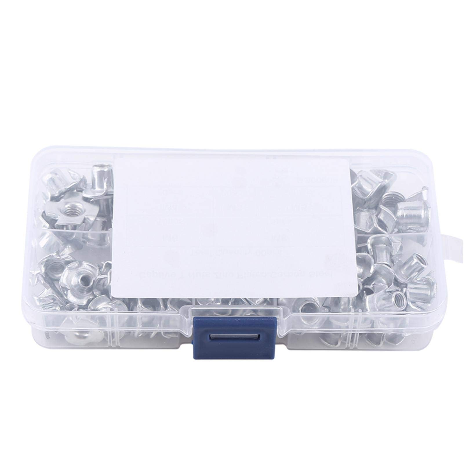 90 Pcs T Nut Assortment Kit - 4 Pronged Tee Blind Nuts for Woodworking, Rock Climbing Holds, Cabinetry & Furniture - Perfect for DIY Projects, Home Improvement & Gym Equipment Installation