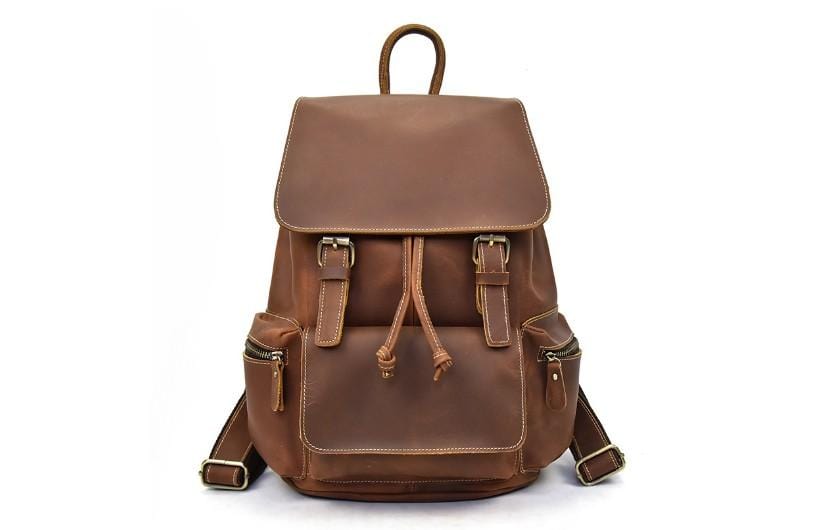 Genuine Leather Backpack for Women & Men - Durable Rucksack Purse for Travel, Work & Daily Use