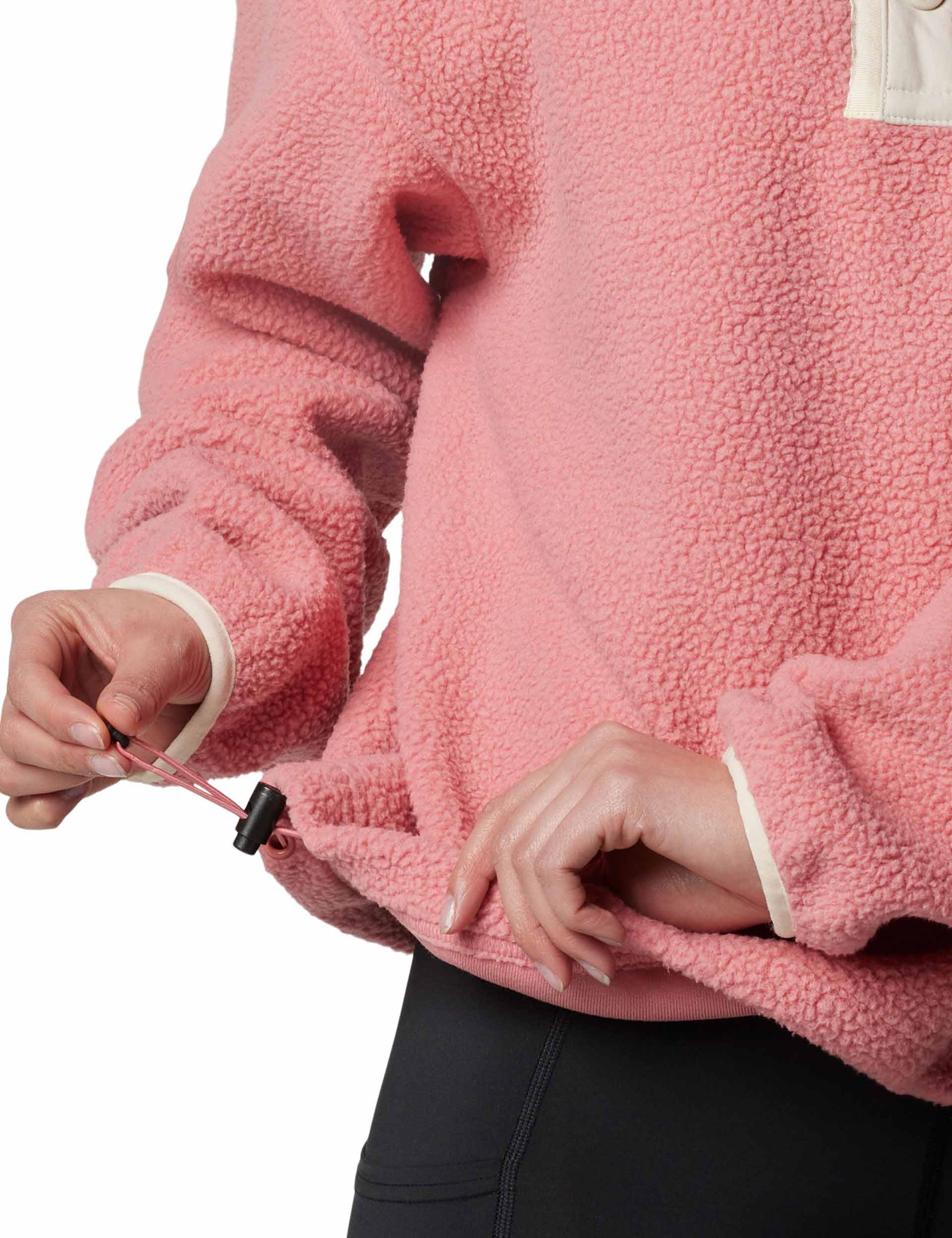 Helvetia II Cropped Sherpa Half Snap Fleece Jacket - Pink Agave | Women's Cozy Winter Outerwear for Casual Wear & Outdoor Activities