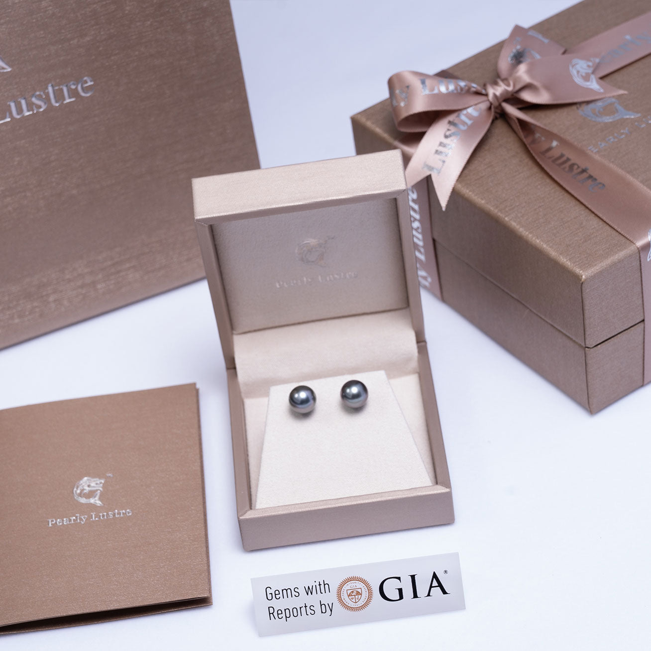 18K Gold Tahitian Pearl Stud Earrings - AAA Quality Lustrous Black Pearls for Women | Perfect for Weddings, Parties & Special Occasions