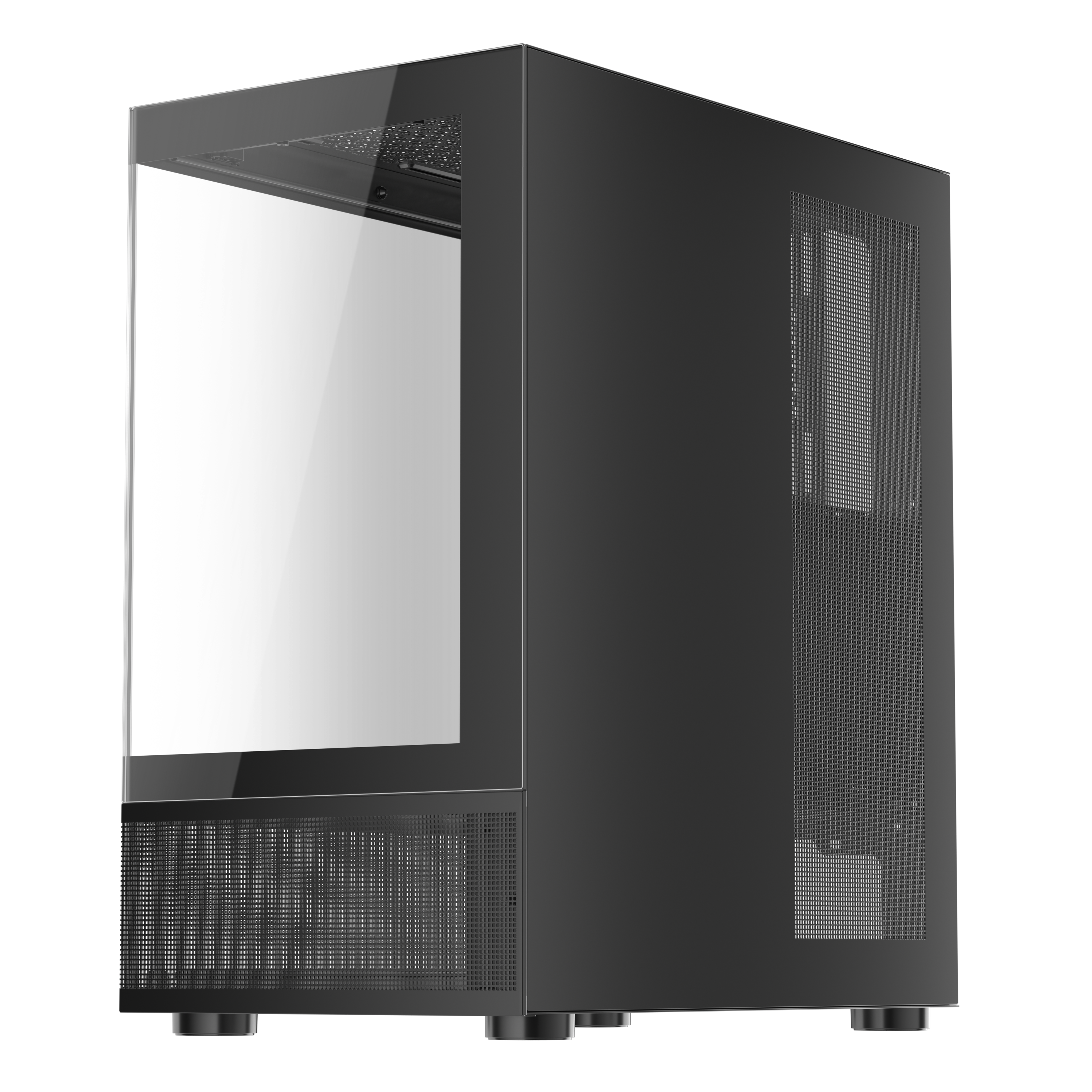 1st Player MI7 Black ATX/MATX/ITX PC Gaming Case - High Airflow, Tempered Glass, RGB Lighting for Ultimate Gaming & Workstation Setup