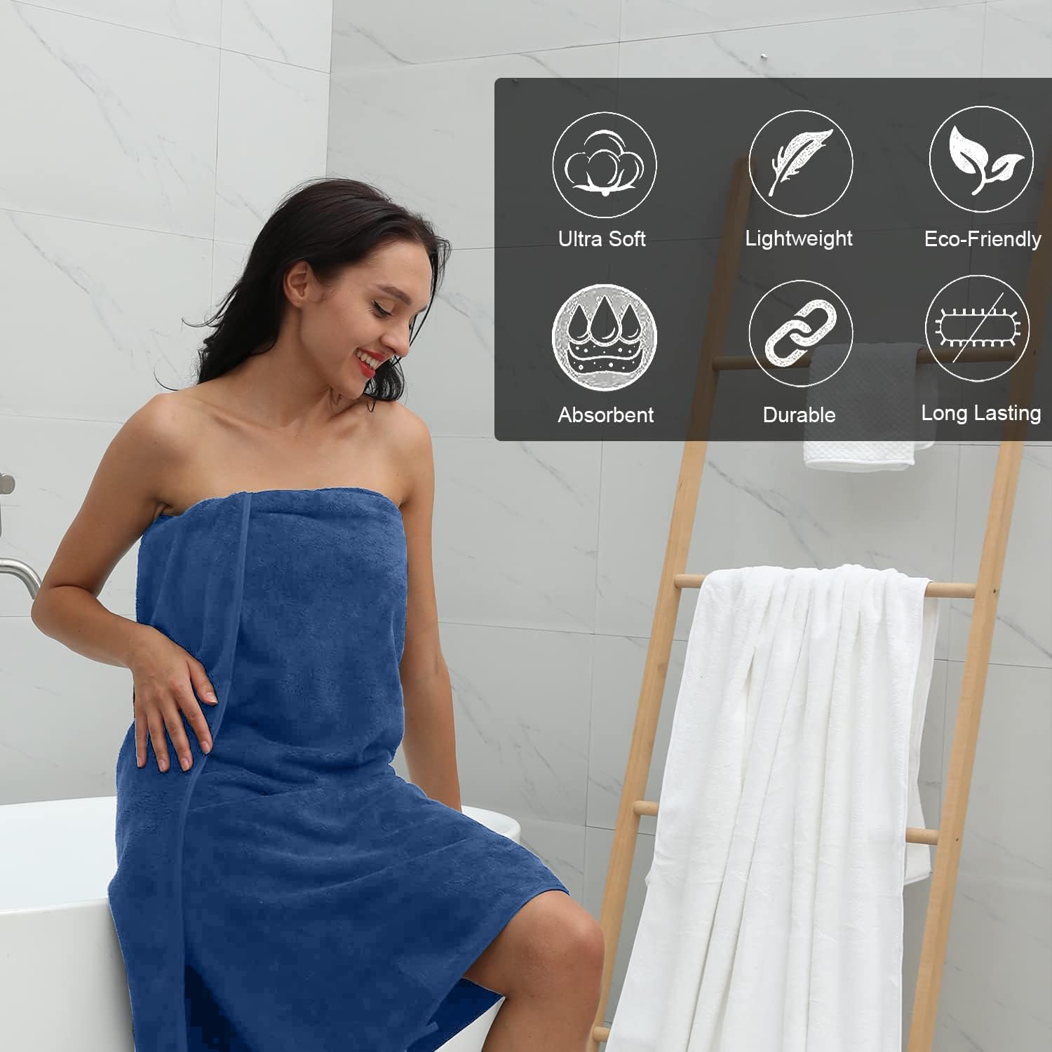 MINCHI 4-Piece Oversized Bath Towels Set - Ultra Soft & Absorbent 35