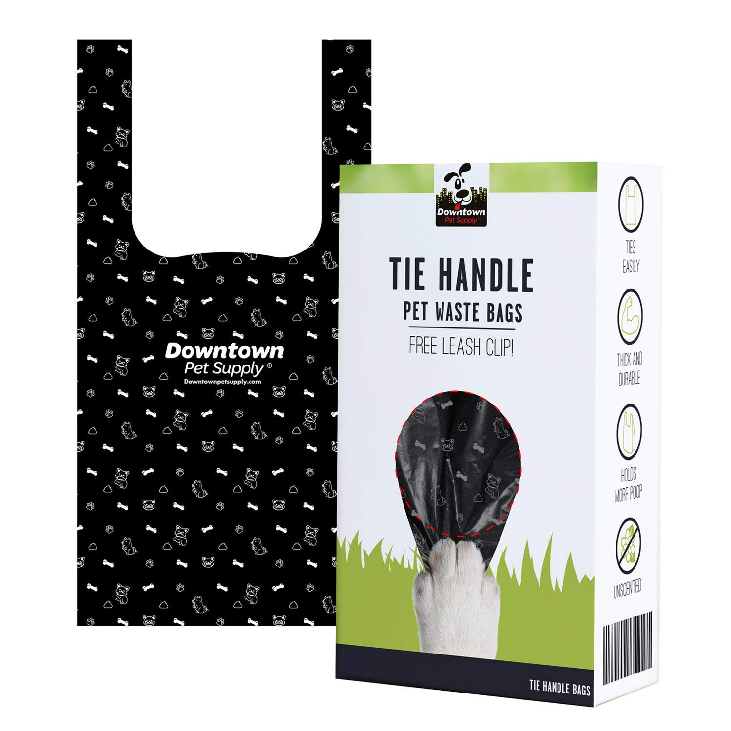 **Downtown Pet Supply 300 Count Dog Poop Bags with Dispenser - Leak-Proof, Unscented Waste Bags for Dogs - Attaches to Leash or Harness - Ideal for Walks, Travel & Outdoor Adventures**