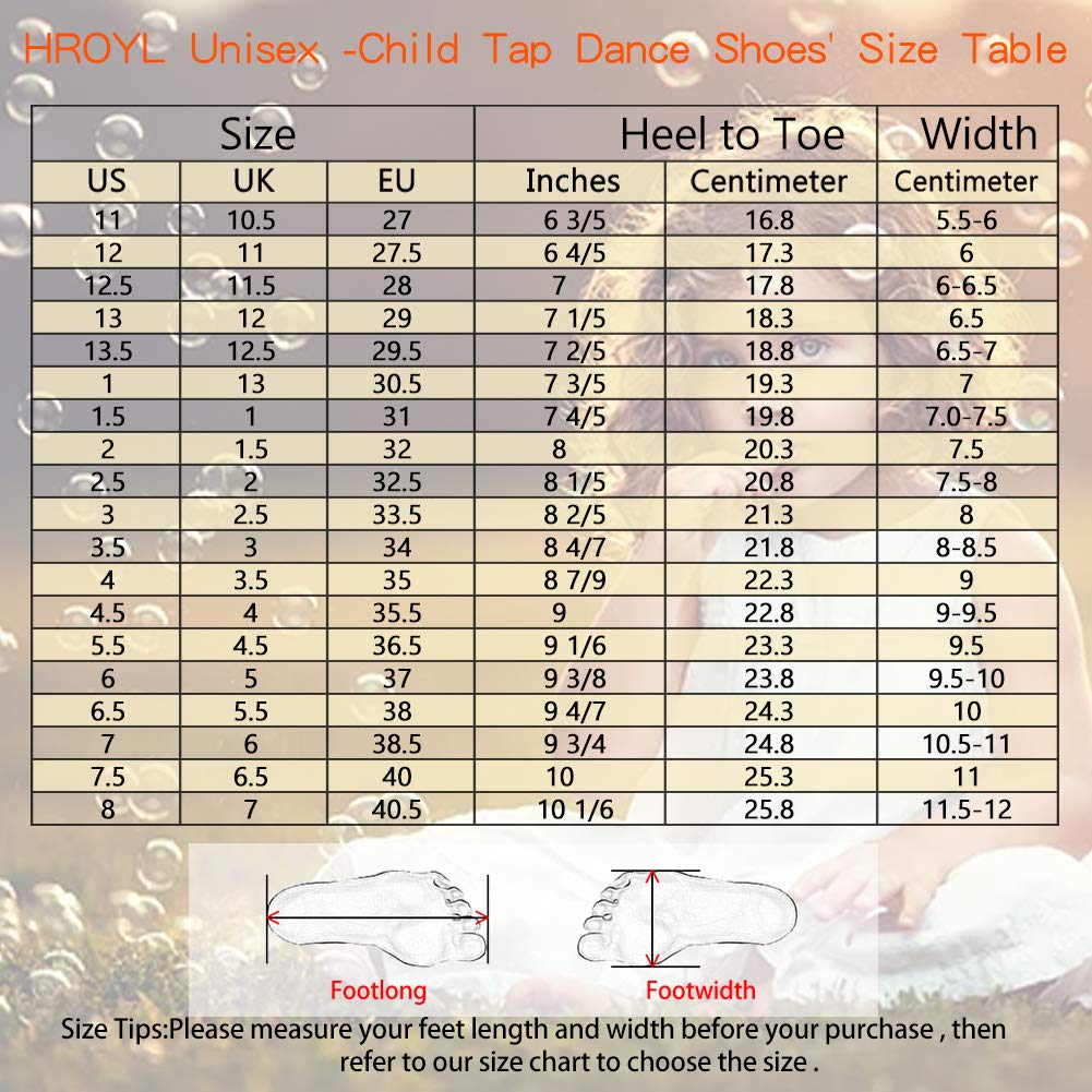 HROYL Kids Tap Shoes for Boys & Girls - TL208/258 for Dance Practice