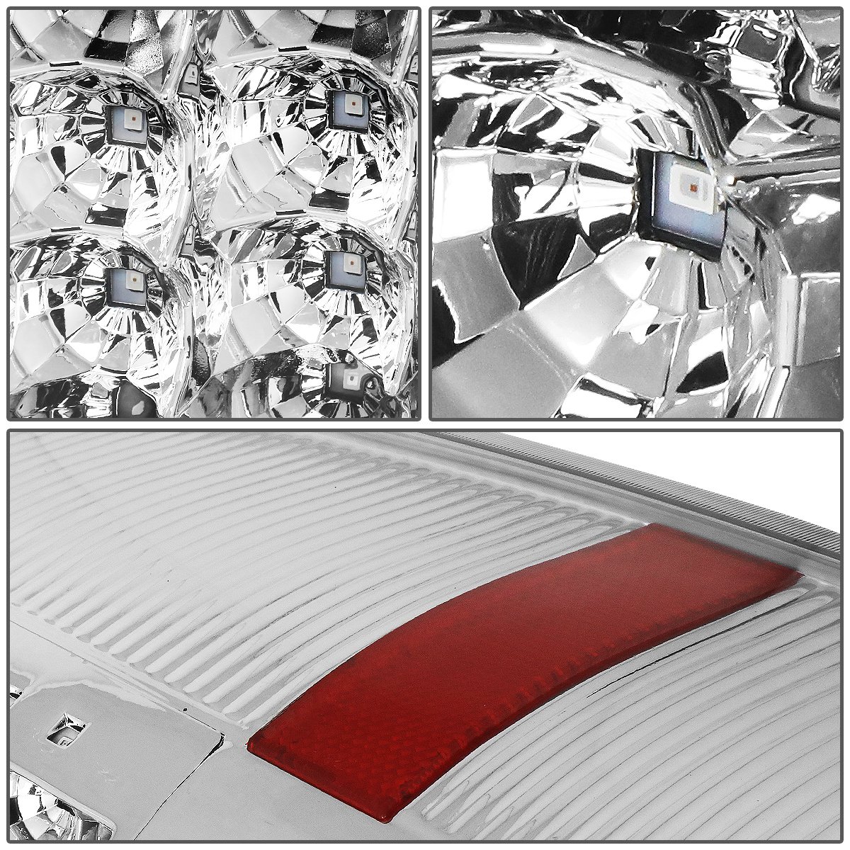 Auto Dynasty Full LED DRL Tail Lights & Brake Lamps for GMC Sierra 1500/2500HD/3500HD (2007-2014) - Chrome Housing Clear Lens - Driver & Passenger Side - Enhanced Night Visibility & Style Upgrade