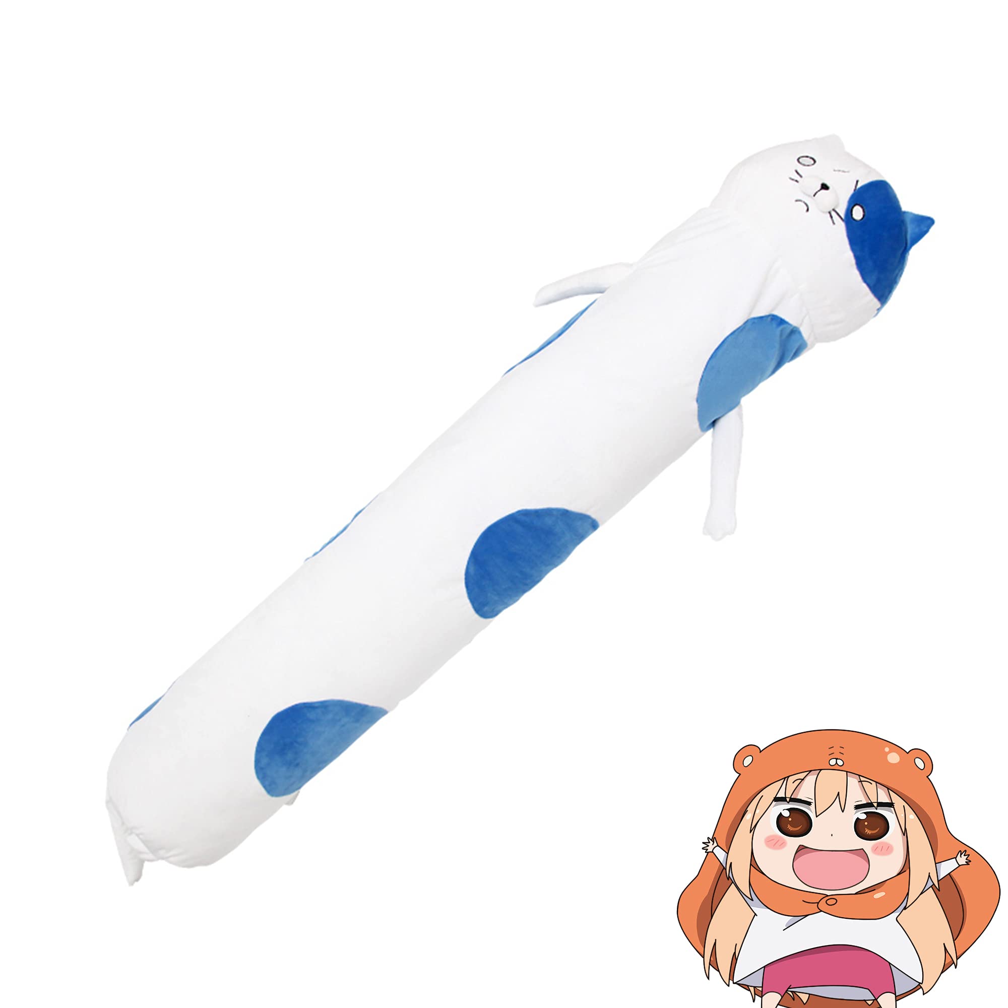 Anime Umaru-chan Cat Plush Body Pillow - 57 Inch Long Hugging Pillow, Soft Stuffed Animal Throw Pillow for Bed & Sofa | Perfect for Anime Fans, Cosplay, and Home Decor