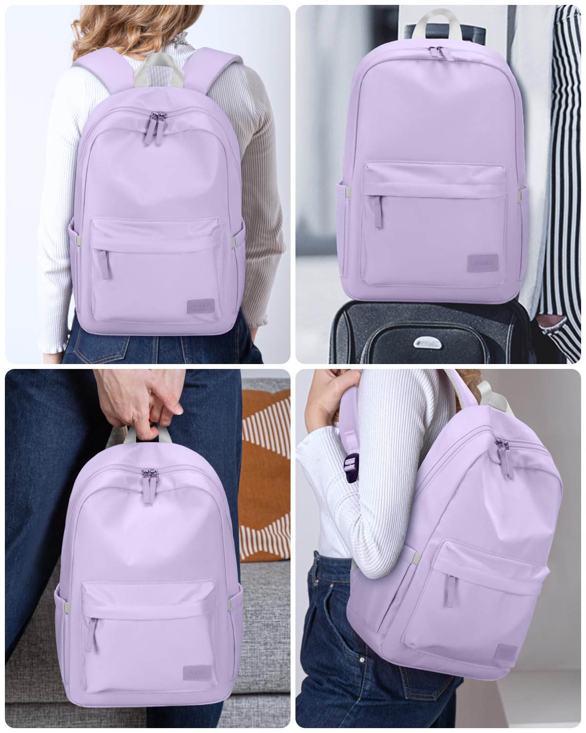 HOMIEE Lightweight Stylish Water-Resistant Laptop Backpack for Women & Men - 15.6 Inch Casual Daypack for Travel, School, Work & College - Durable Violet Purple Backpack for Commuting & Everyday Use