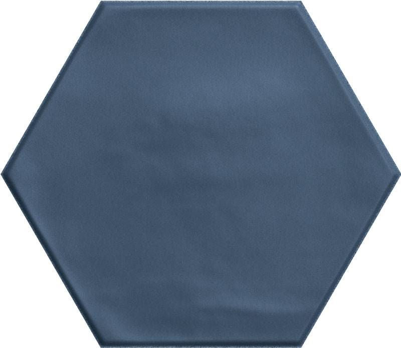 Magnolia Hex Navy Blue Matte Porcelain Tile 6x7 - Premium Ceramic Floor and Wall Tile for Bathroom, Kitchen, and Backsplash Design