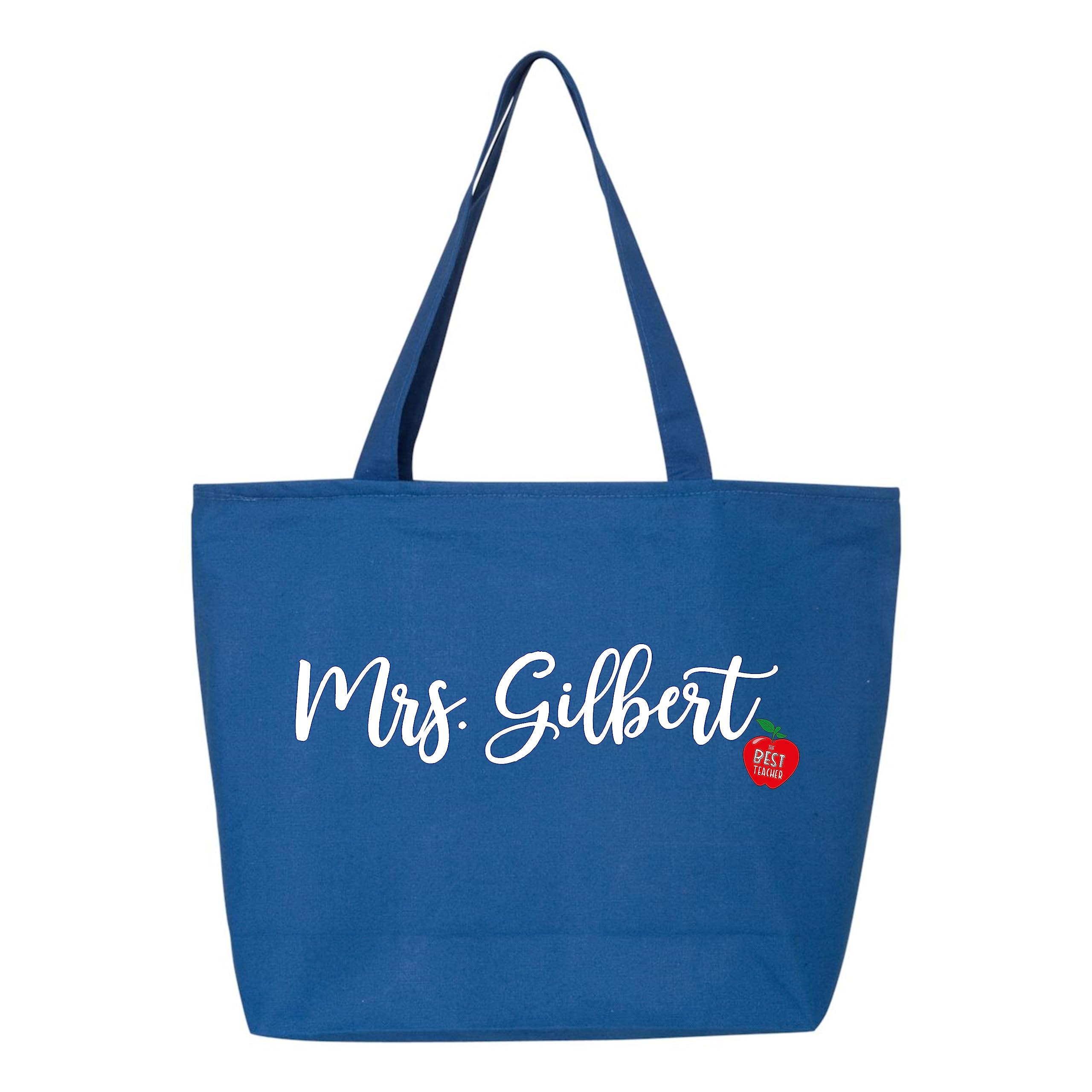 Custom Teacher Tote Bag with Zipper - 25L Large Canvas Bag for Teachers (20