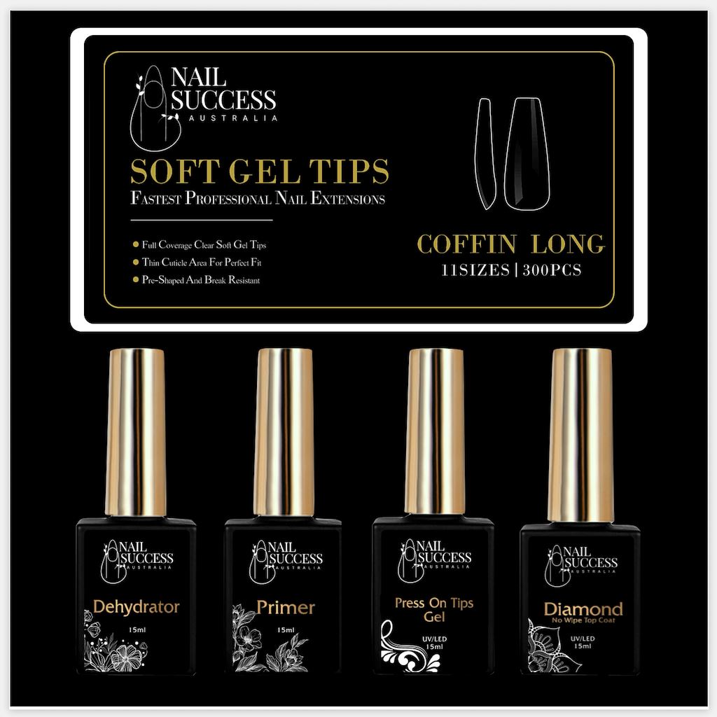 Soft Gel Press On Nails Kit - Long Lasting Fake Nails with Glue & Nail Tools | Perfect for Home Manicure, Parties & Special Occasions