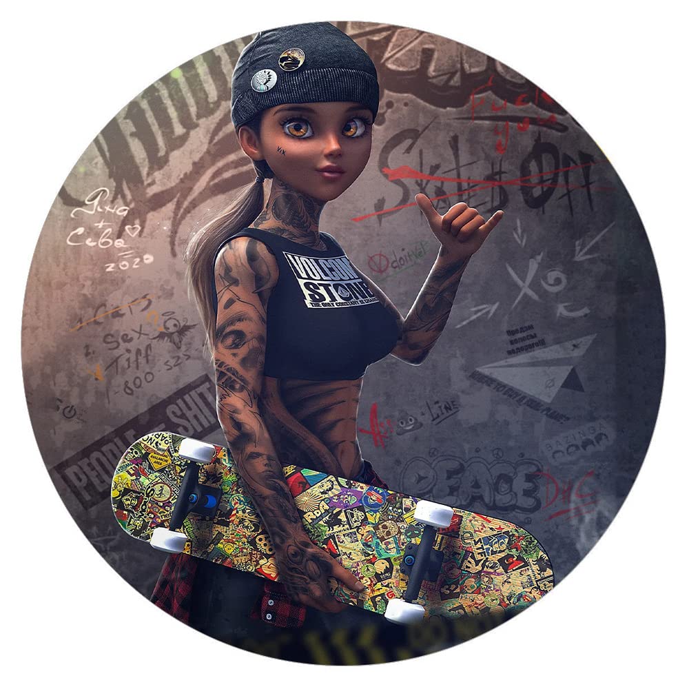 300-Piece Round Wall Art Puzzle - Modern Girl Character Series | Wooden Jigsaw Puzzle for Adults & Kids | Stress Relief, Educational & Parent-Child Bonding Activity | Perfect for Home Decor, Game Nights & Office Break Rooms