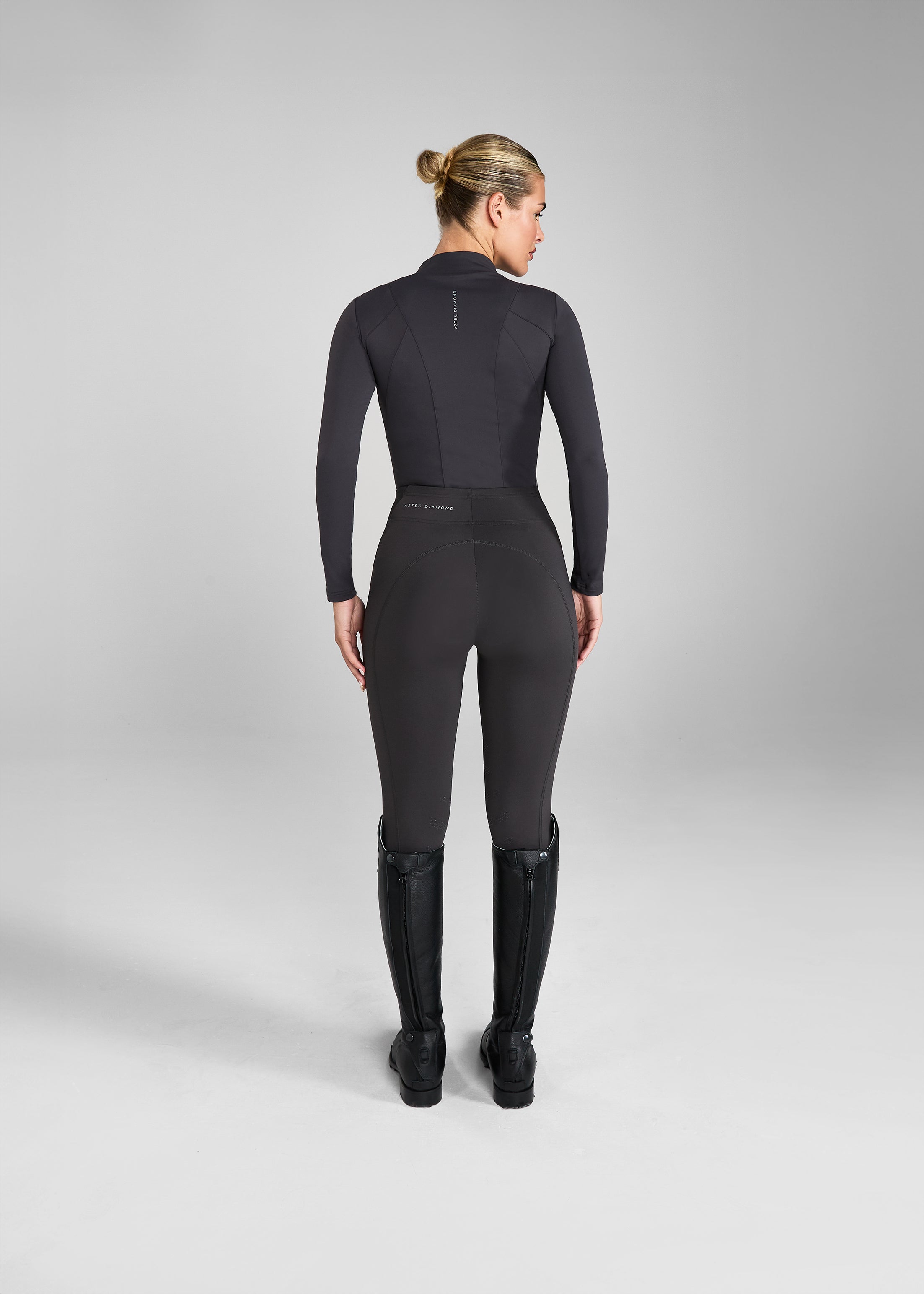 Graphite Taped Compression Leggings with Knee Grip - Non-Slip Workout Pants for Yoga, Running & Gym Training