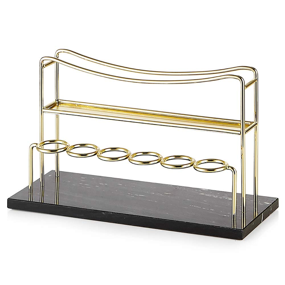 ASFD Gold Marble Makeup Organizer Case - Lipstick & Brush Holder for Vanity Drawer - Cosmetic Display Storage for Brushes, Lipsticks & Makeup Tools - Perfect for Home, Salon & Travel Beauty Organization